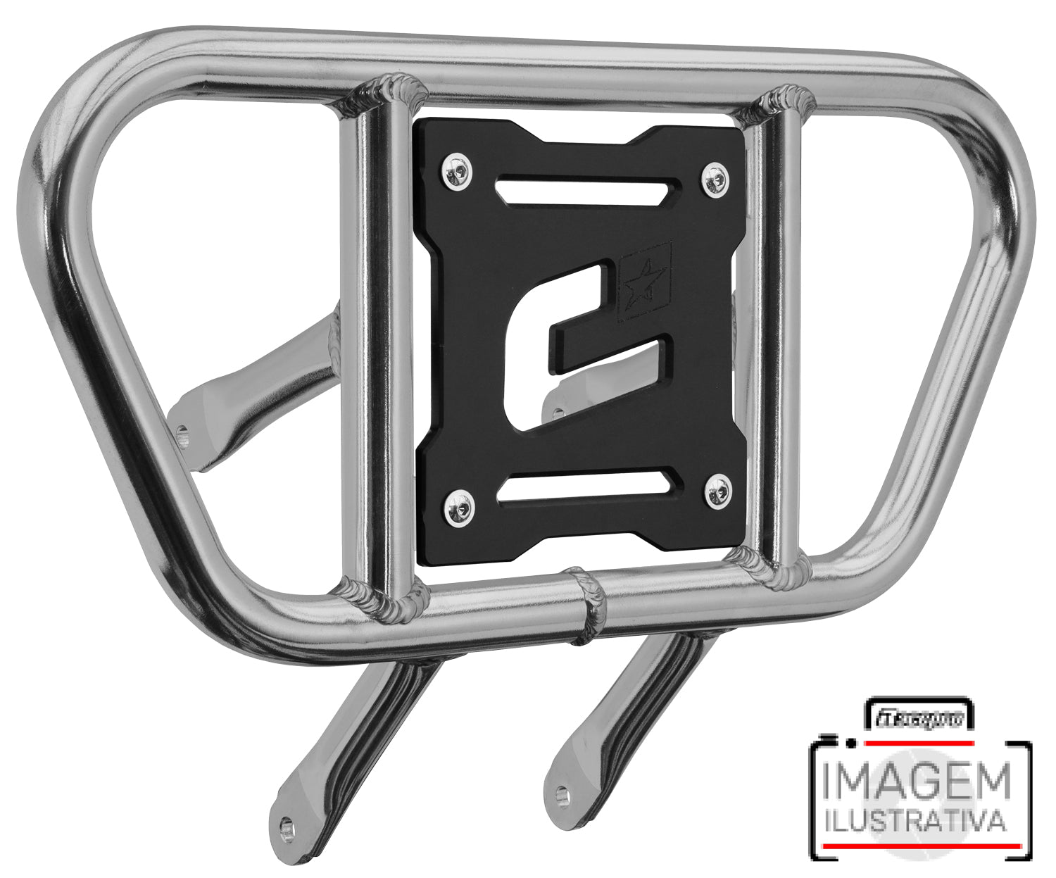 Crosspro - Front Bumper CR01 For Yamaha YFZ 450-Polish Tubo / Black Plate