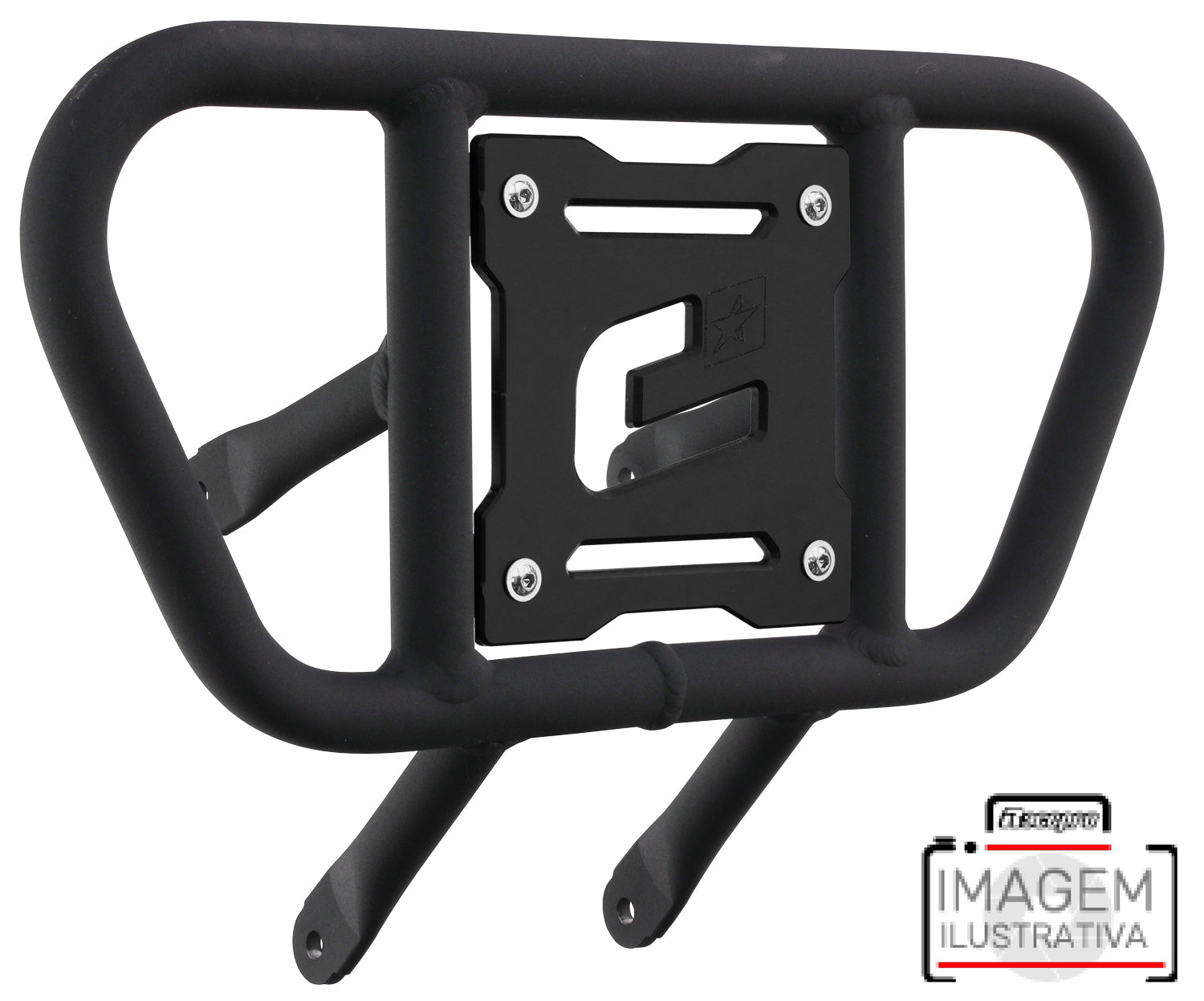 Crosspro - Front Bumper CR01 For Yamaha YFM 700 Raptor-Textured Black Tube / Black Plate