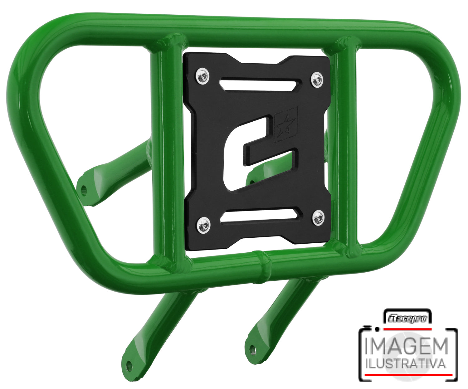 Crosspro - Front Bumper CR01 For Yamaha YFM 700 Raptor-Green Tube / Black Plate