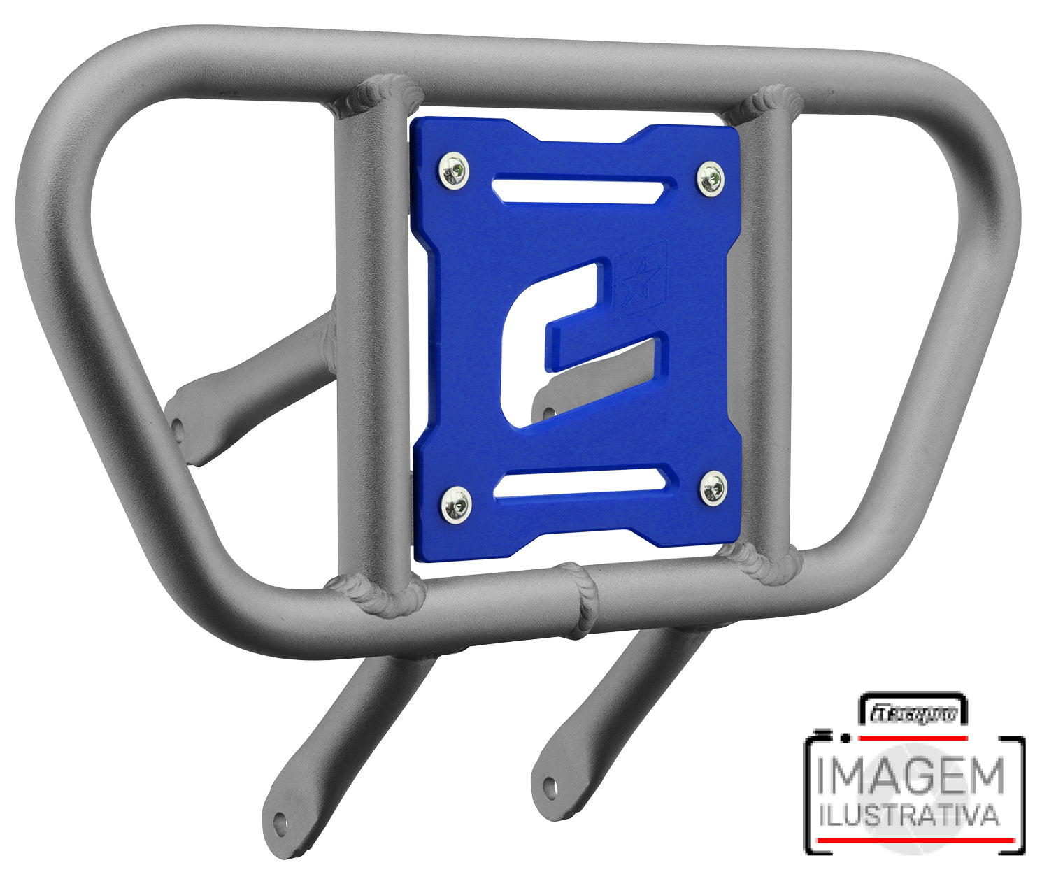 Crosspro - Front Bumper CR01 For Yamaha YFM 660 Raptor-Ice Polish Tube / Blue Plate