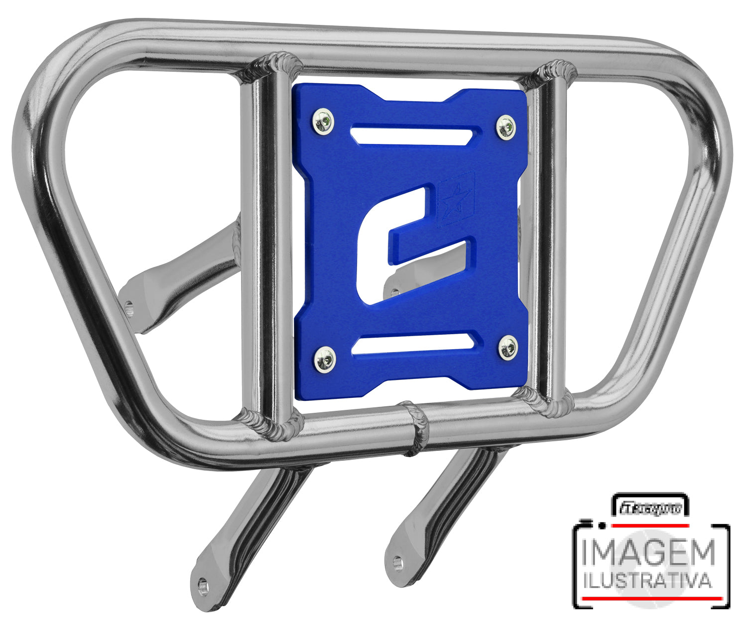 Crosspro - Front Bumper CR01 For Yamaha YFZ 450R-Polish Tubo / Blue Plate