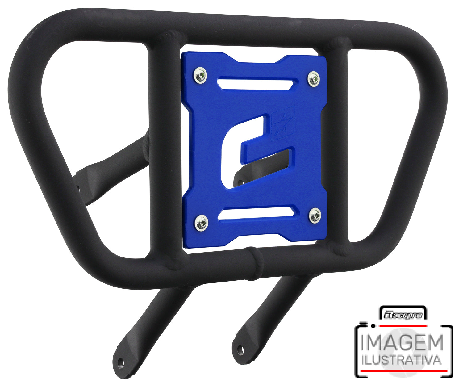 Crosspro - Front Bumper CR01 For Yamaha YFM 700 Raptor-Textured Black Tube / Blue Plate