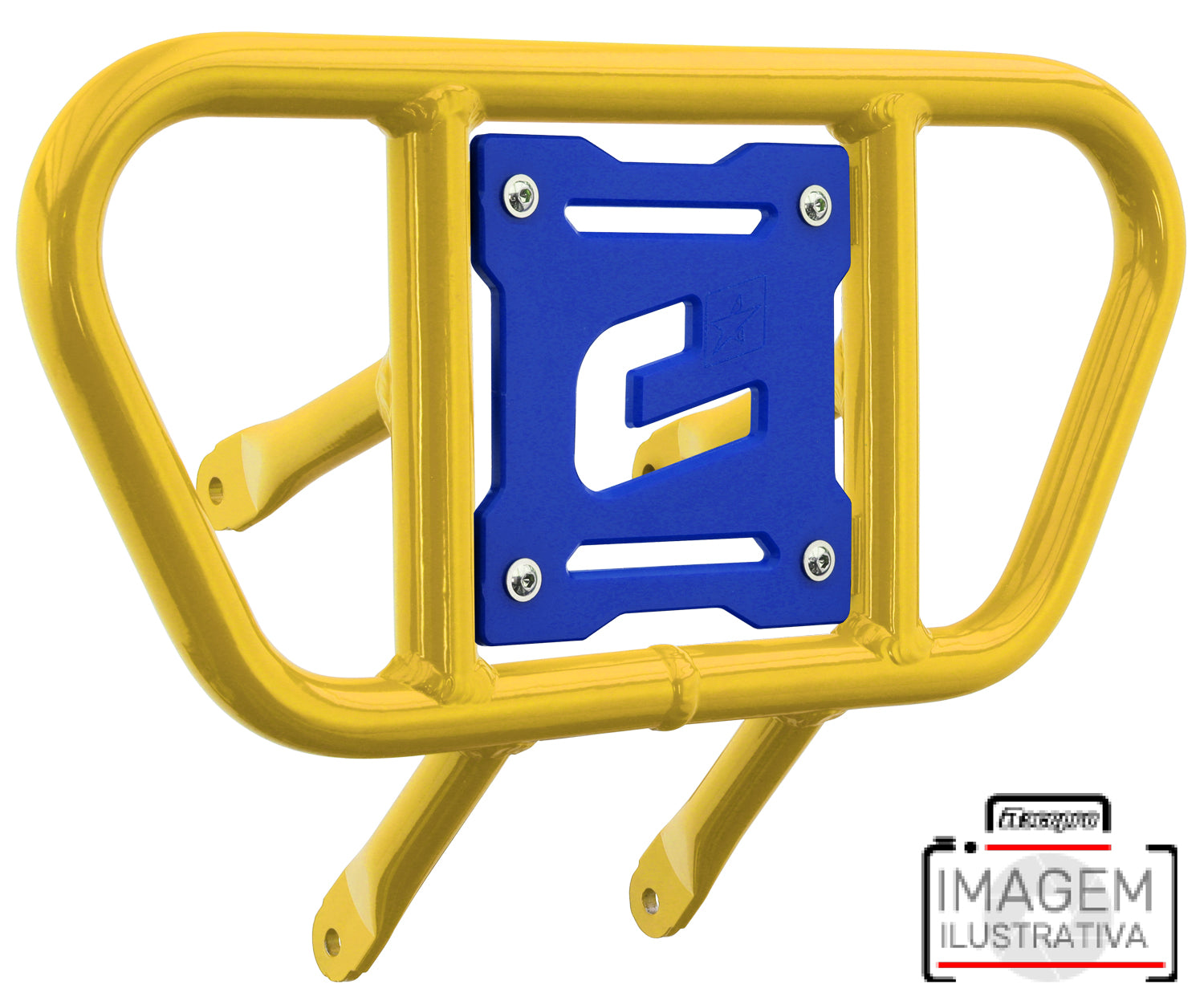 Crosspro - Front Bumper CR01 For Kawasaki KFX 450R-Yellow Tube / Blue Plate