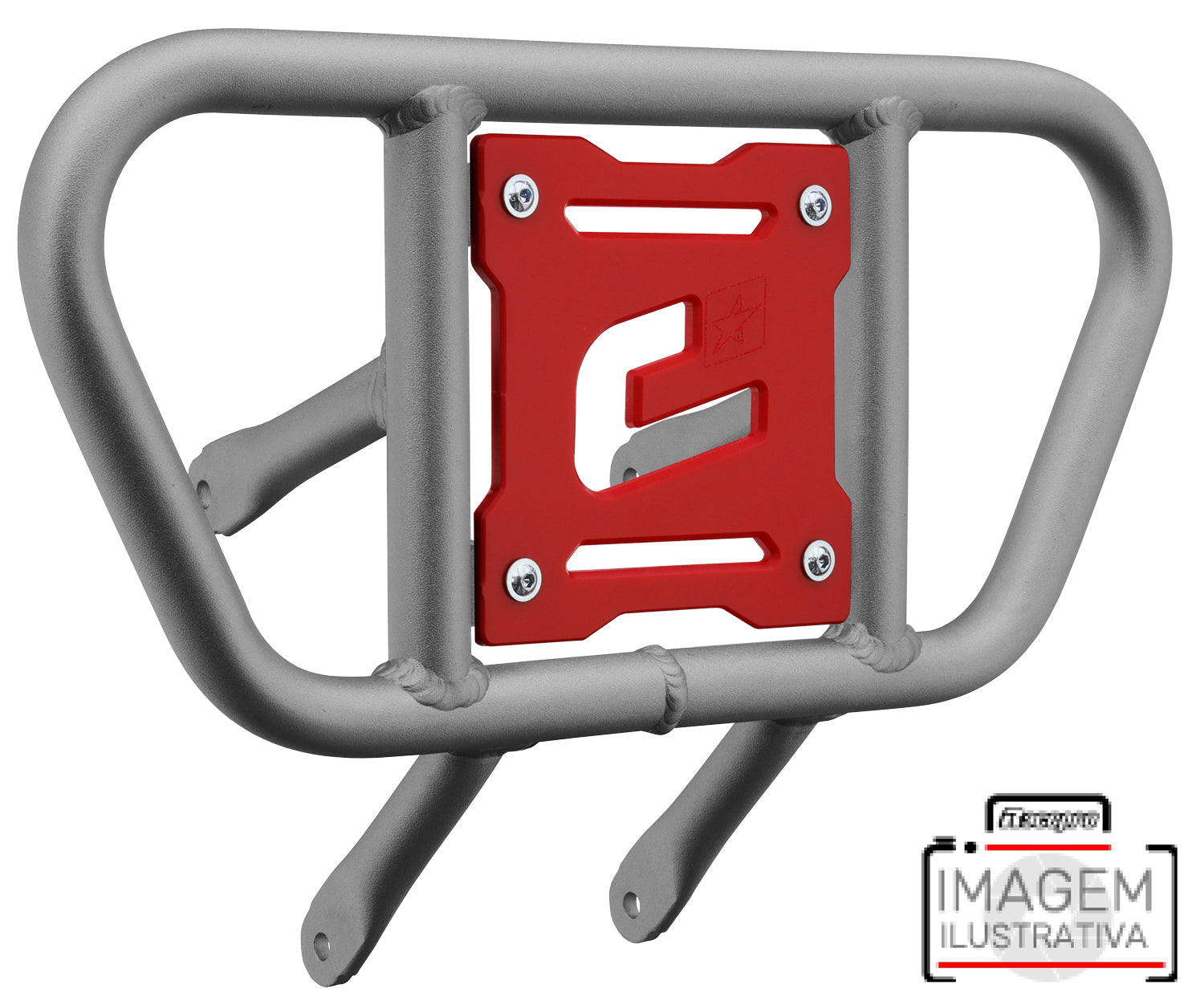 Crosspro - Front Bumper CR01 For Can Am (BRP) DS 450-Ice Polish Tube / Red Plate