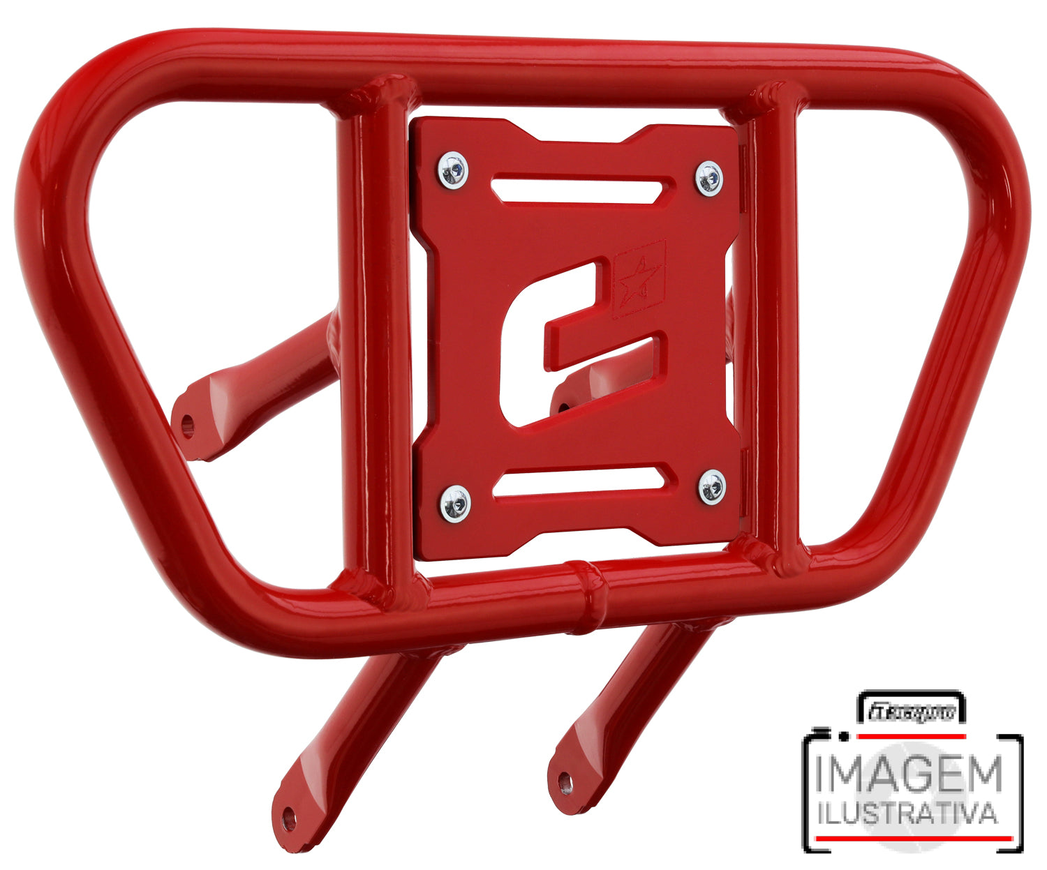 Crosspro - Front Bumper CR01 For Kawasaki KFX 450R-Red Tube / Red Plate