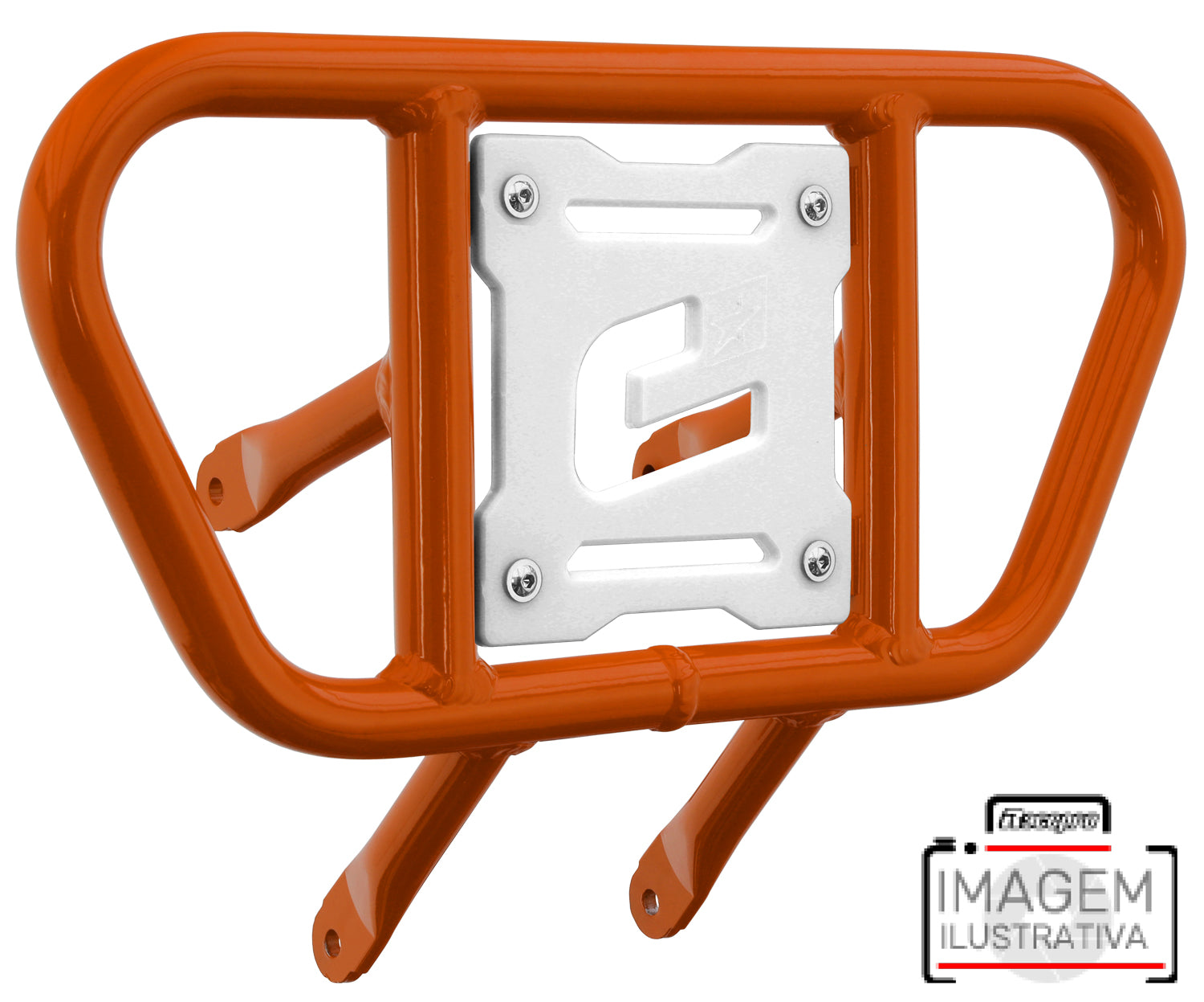 Crosspro - Front Bumper CR01 For Yamaha YFZ 450-Orange Tube / White Plate