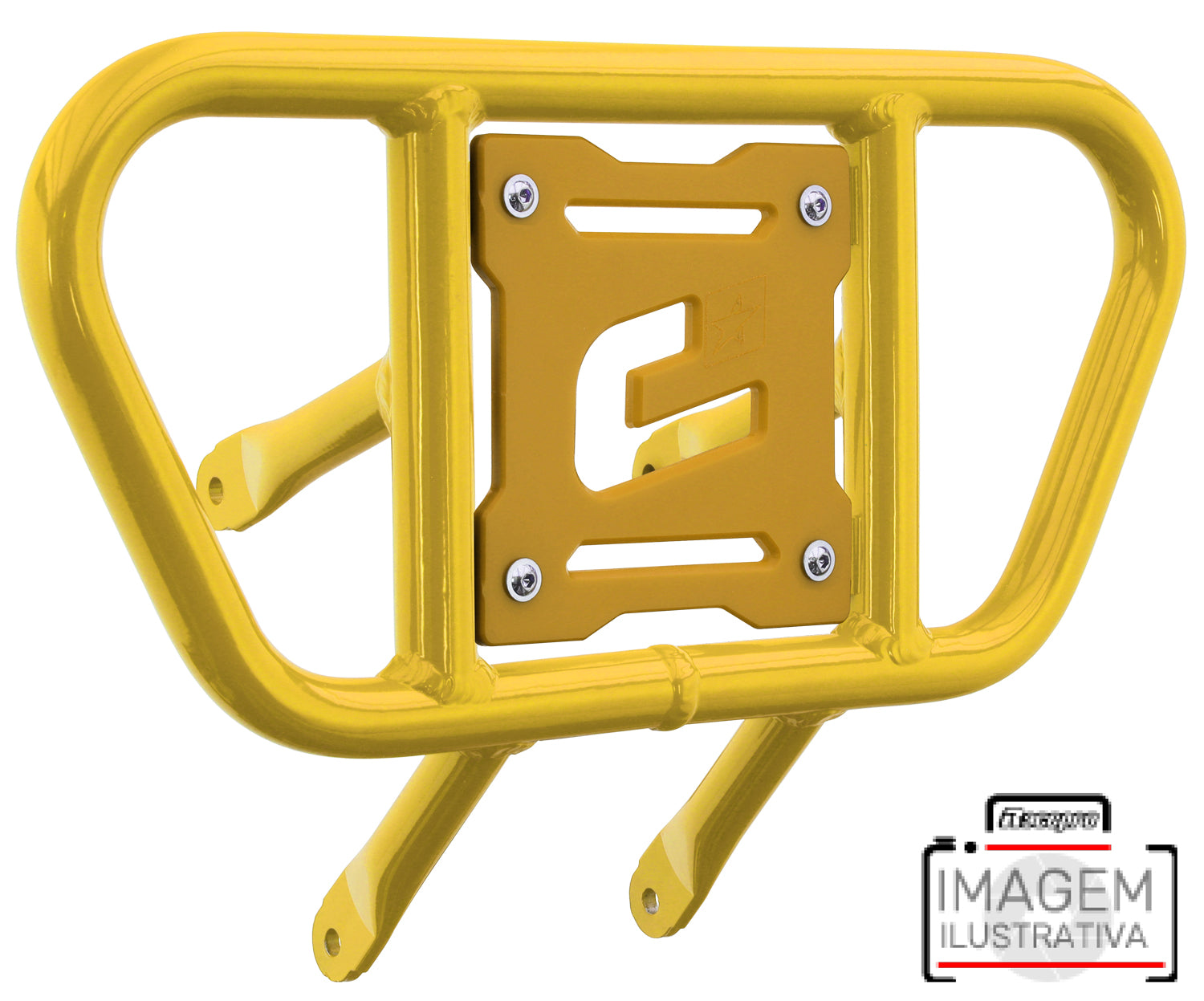 Crosspro - Front Bumper CR01 For Yamaha YFM 660 Raptor-Yellow Tube / Yellow Plate