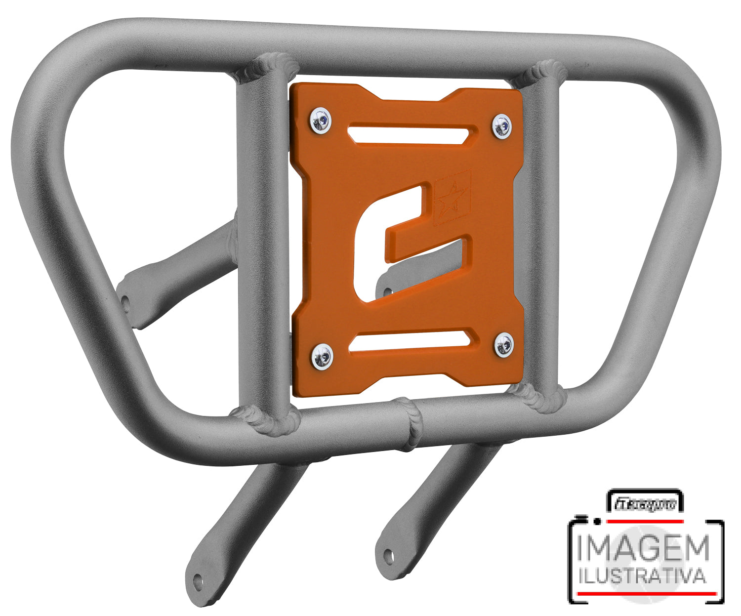 Crosspro - Front Bumper CR01 For Can Am (BRP) DS 450-Ice Polish Tube / Orange Plate