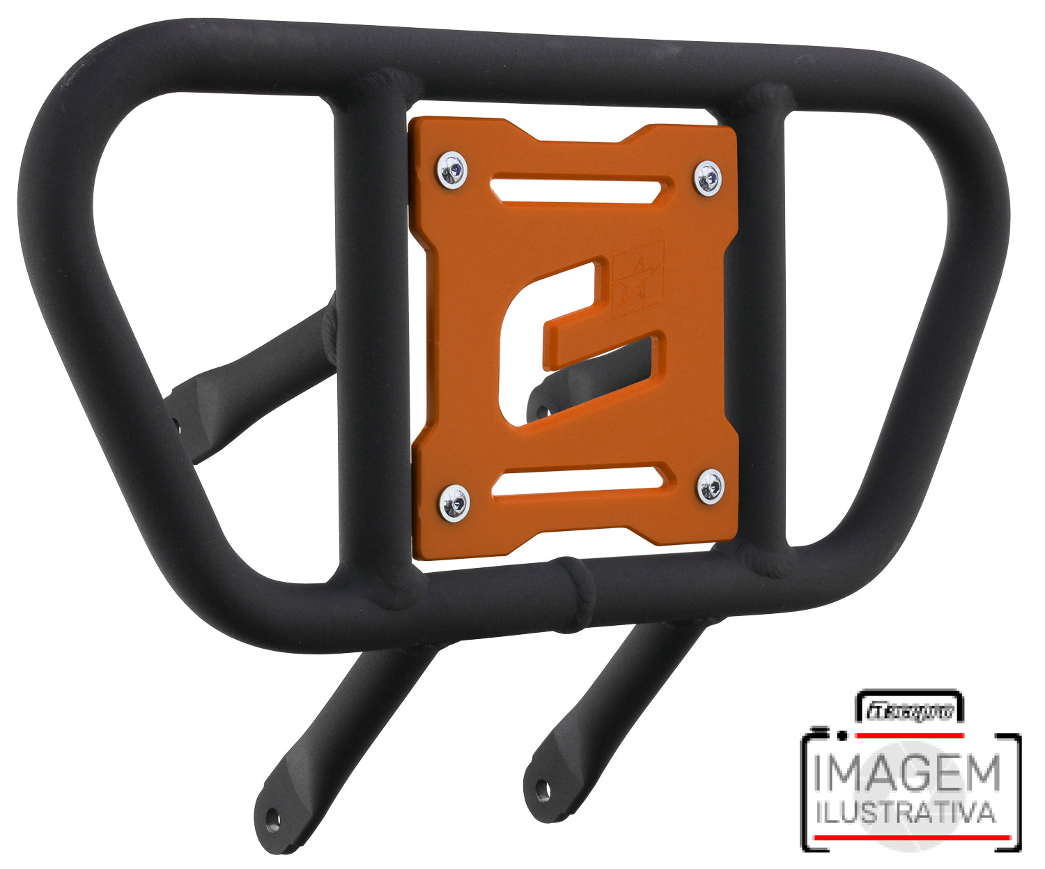 Crosspro - Front Bumper CR01 For Can Am (BRP) DS 450-Textured Black Tube / Orange Plate