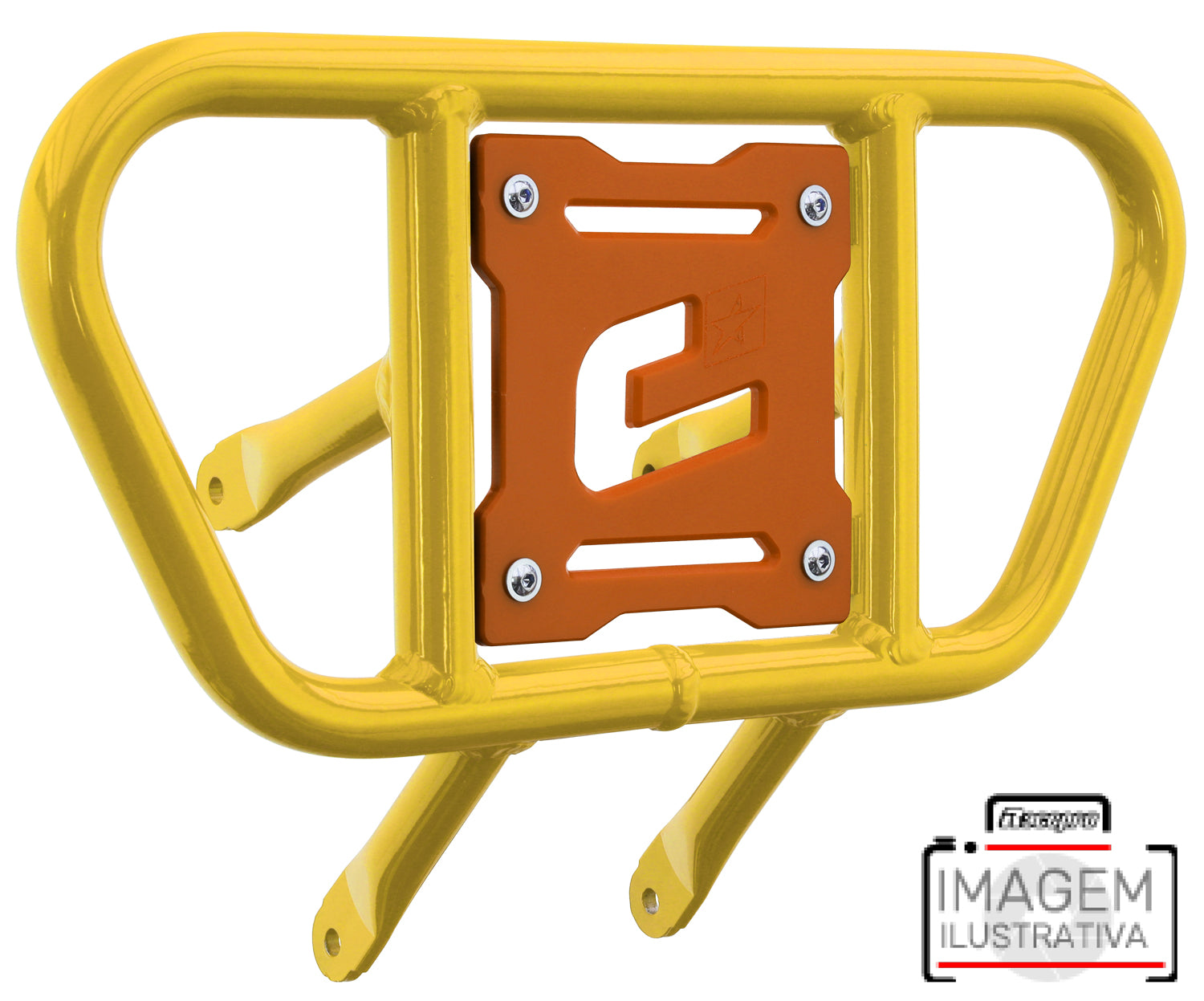 Crosspro - Front Bumper CR01 For Yamaha YFZ 450R-Yellow Tube / Orange Plate