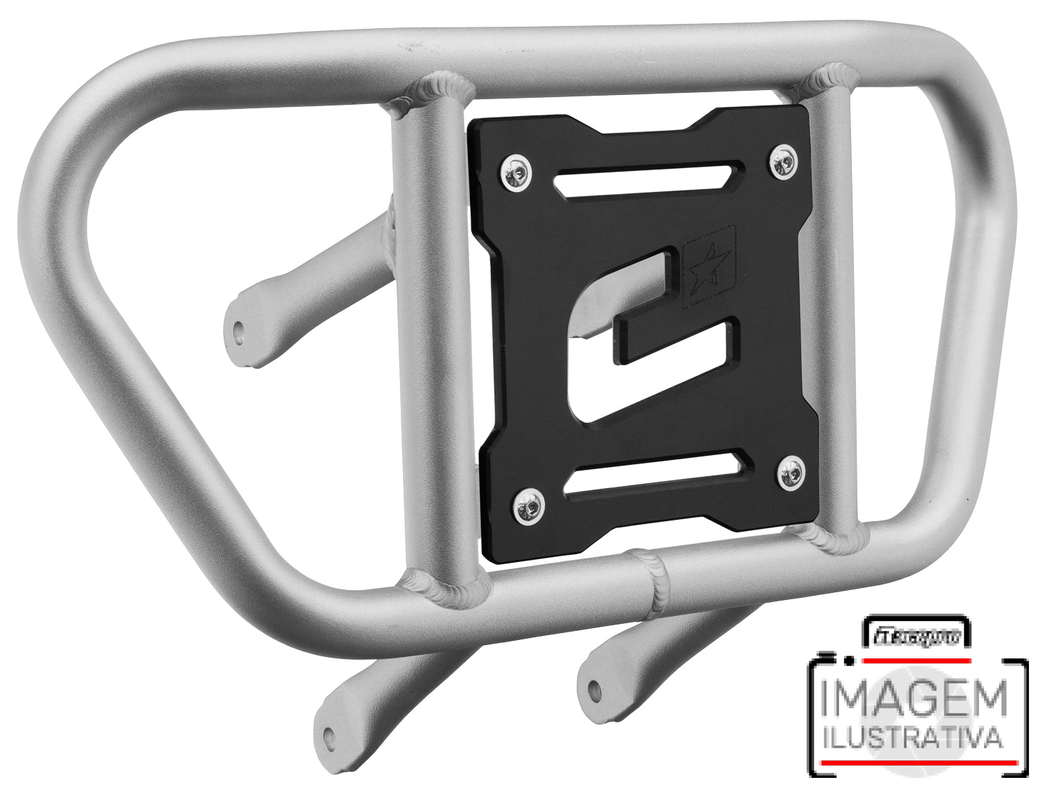 Crosspro - Front Bumper CR02 For Yamaha YFM 700 Raptor-Ice Polish Tube / Black Plate