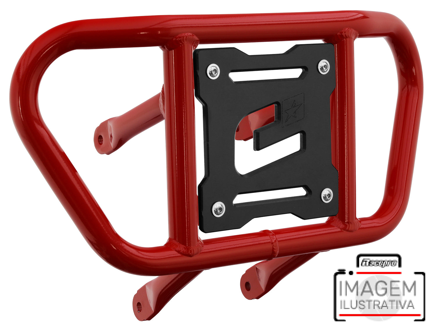 Crosspro - Front Bumper CR02 For Can Am (BRP) DS 450-Red Tube / Black Plate