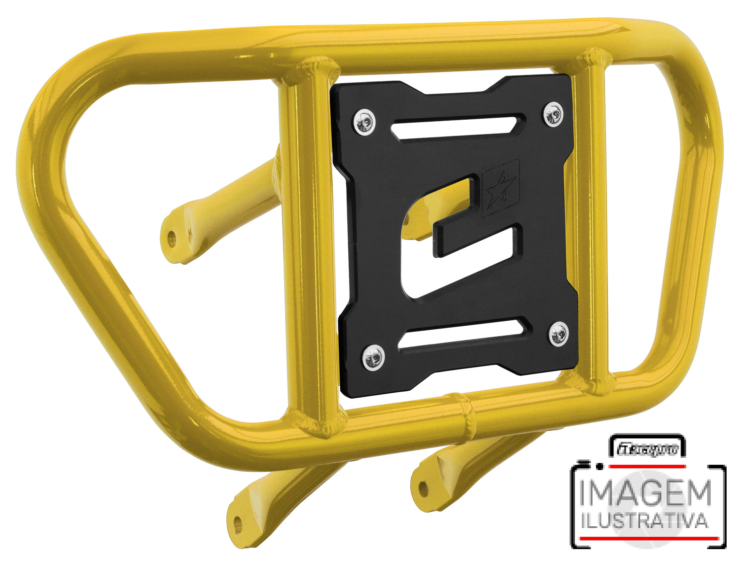 Crosspro - Front Bumper CR02 For 450 XC (ATV), 525 XC (ATV), KTM 450 SX (ATV), 505 SX (ATV)-Yellow Tube / Black Plate