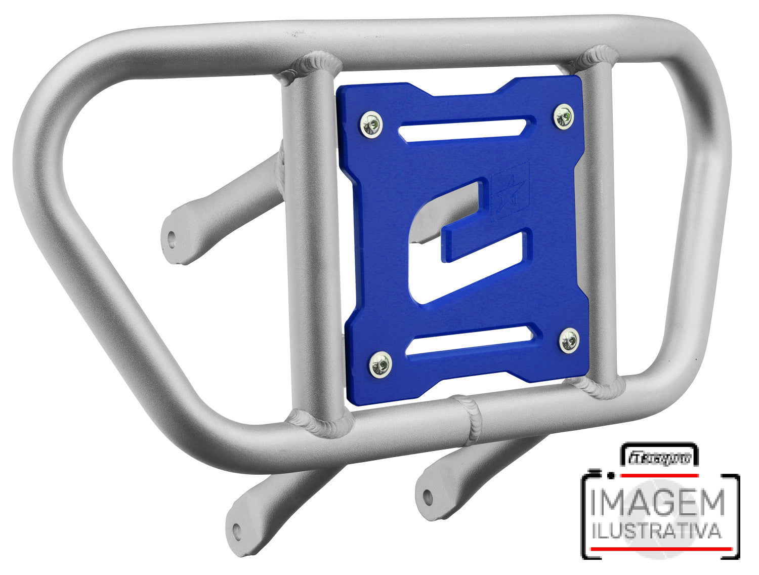 Crosspro - Front Bumper CR02 For Kawasaki KFX 450R-Ice Polish Tube / Blue Plate