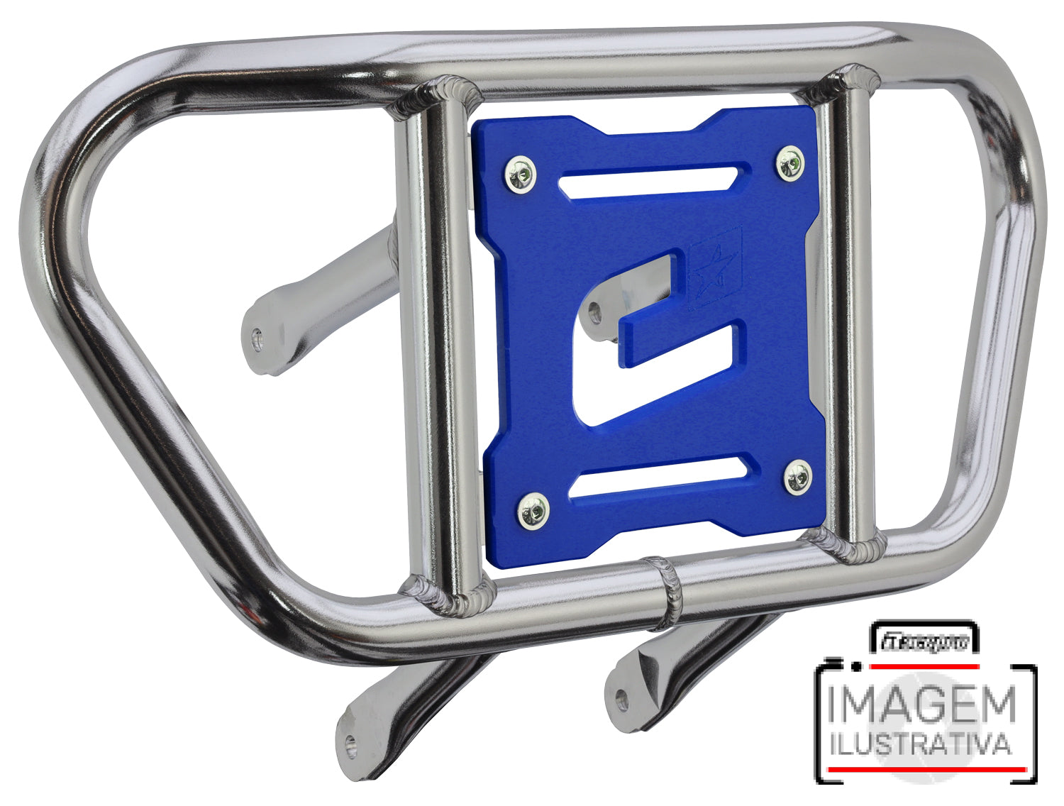 Crosspro - Front Bumper CR02 For Can Am (BRP) DS 450-Polish Tubo / Blue Plate
