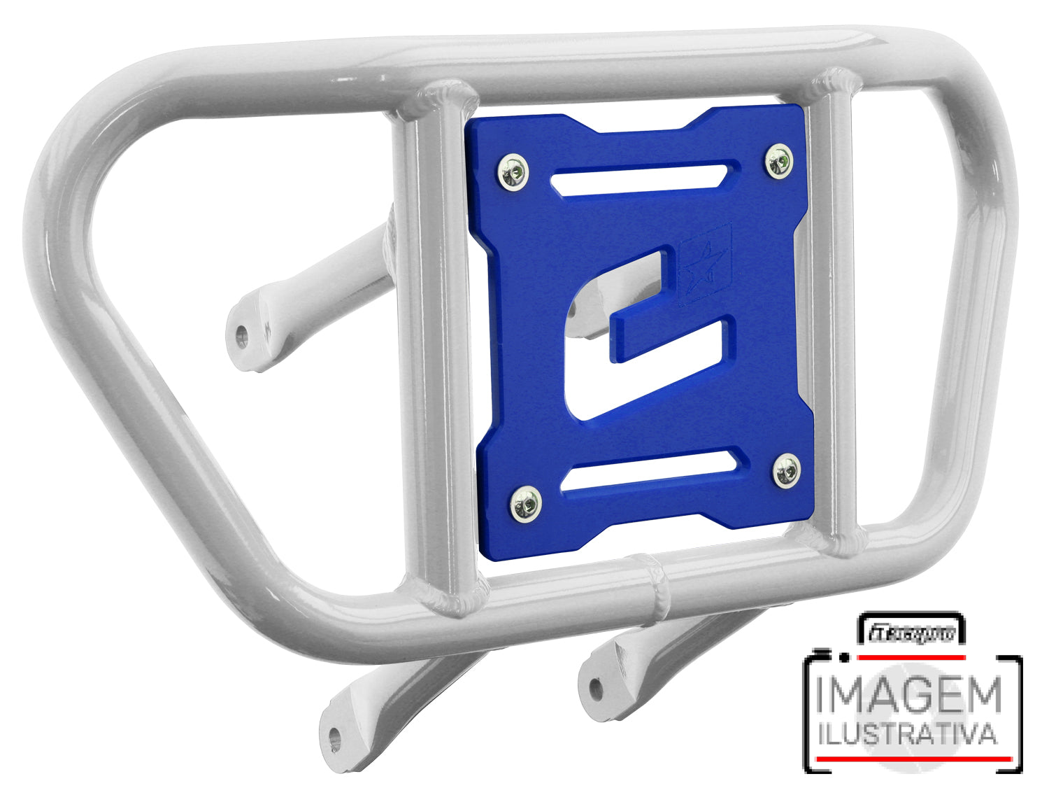 Crosspro - Front Bumper CR02 For Yamaha YFZ 450R-White Tube / Blue Plate