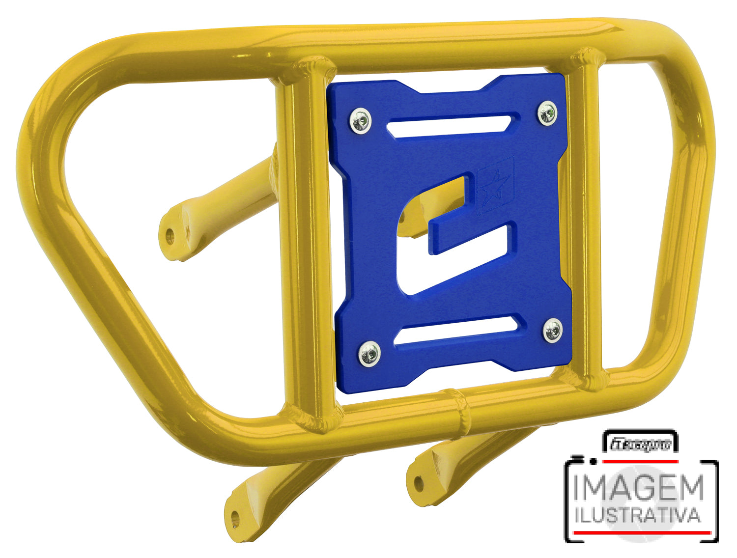 Crosspro - Front Bumper CR02 For Yamaha YFZ 450-Yellow Tube / Blue Plate