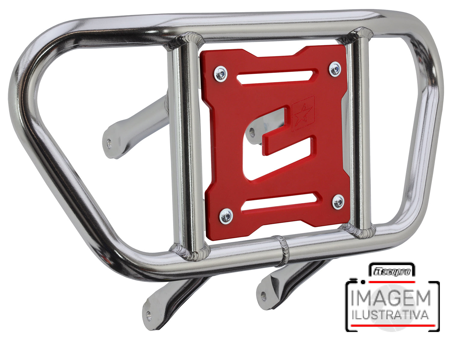 Crosspro - Front Bumper CR02 For 450 XC (ATV), 525 XC (ATV), KTM 450 SX (ATV), 505 SX (ATV)-Polish Tubo / Red Plate