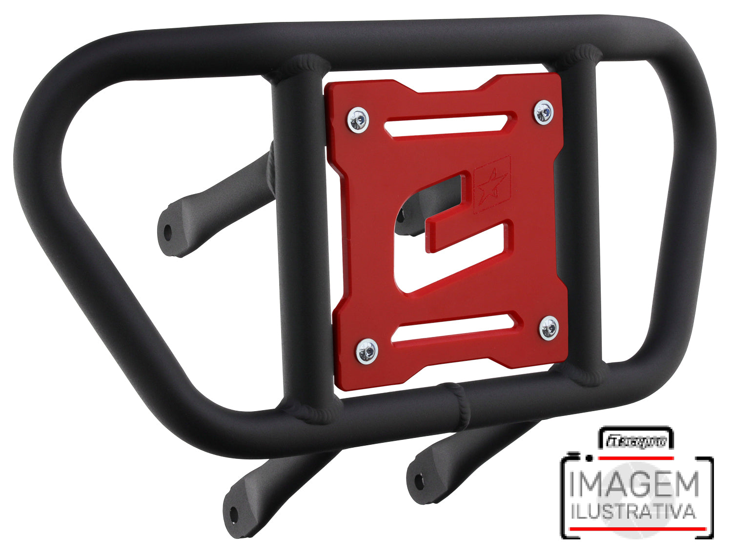 Crosspro - Front Bumper CR02 For Can Am (BRP) DS 450-Textured Black Tube / Red Plate