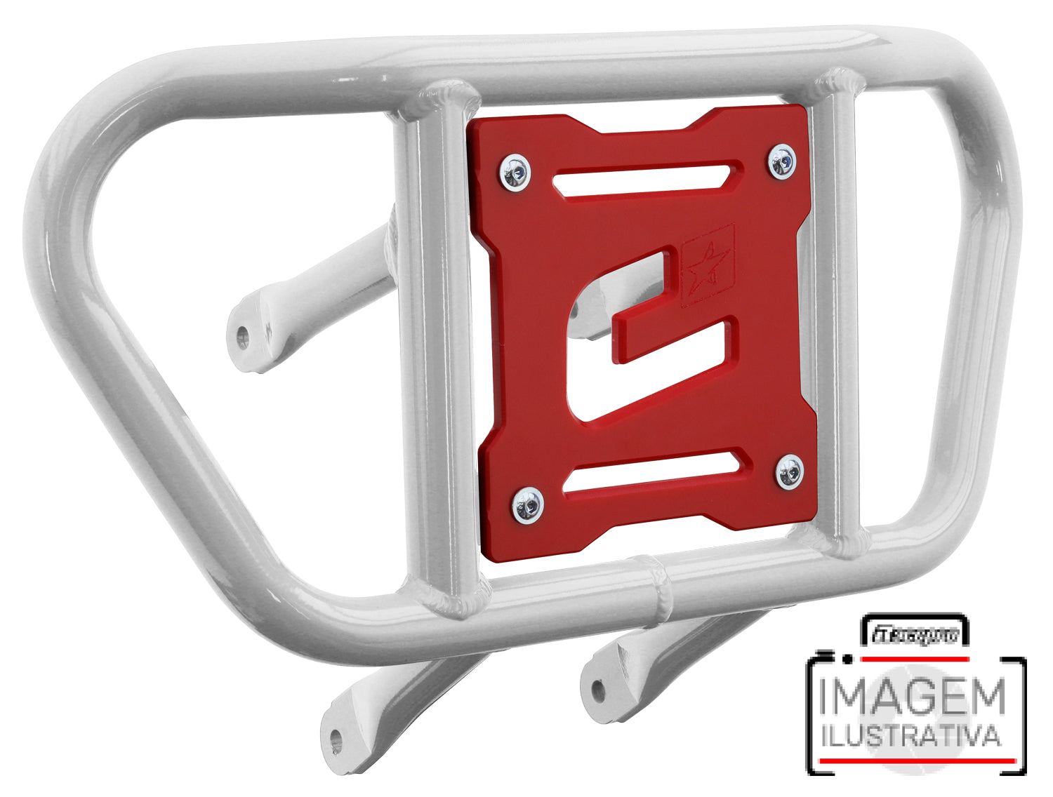 Crosspro - Front Bumper CR02 For Kawasaki KFX 450R-White Tube / Red Plate