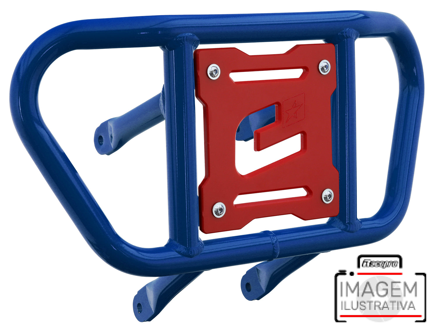 Crosspro - Front Bumper CR02 For 450 XC (ATV), 525 XC (ATV), KTM 450 SX (ATV), 505 SX (ATV)-Blue Tube / Red Plate