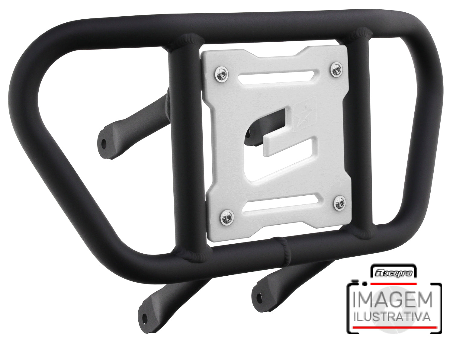 Crosspro - Front Bumper CR02 For Yamaha YFZ 450-Textured Black Tube / White Plate