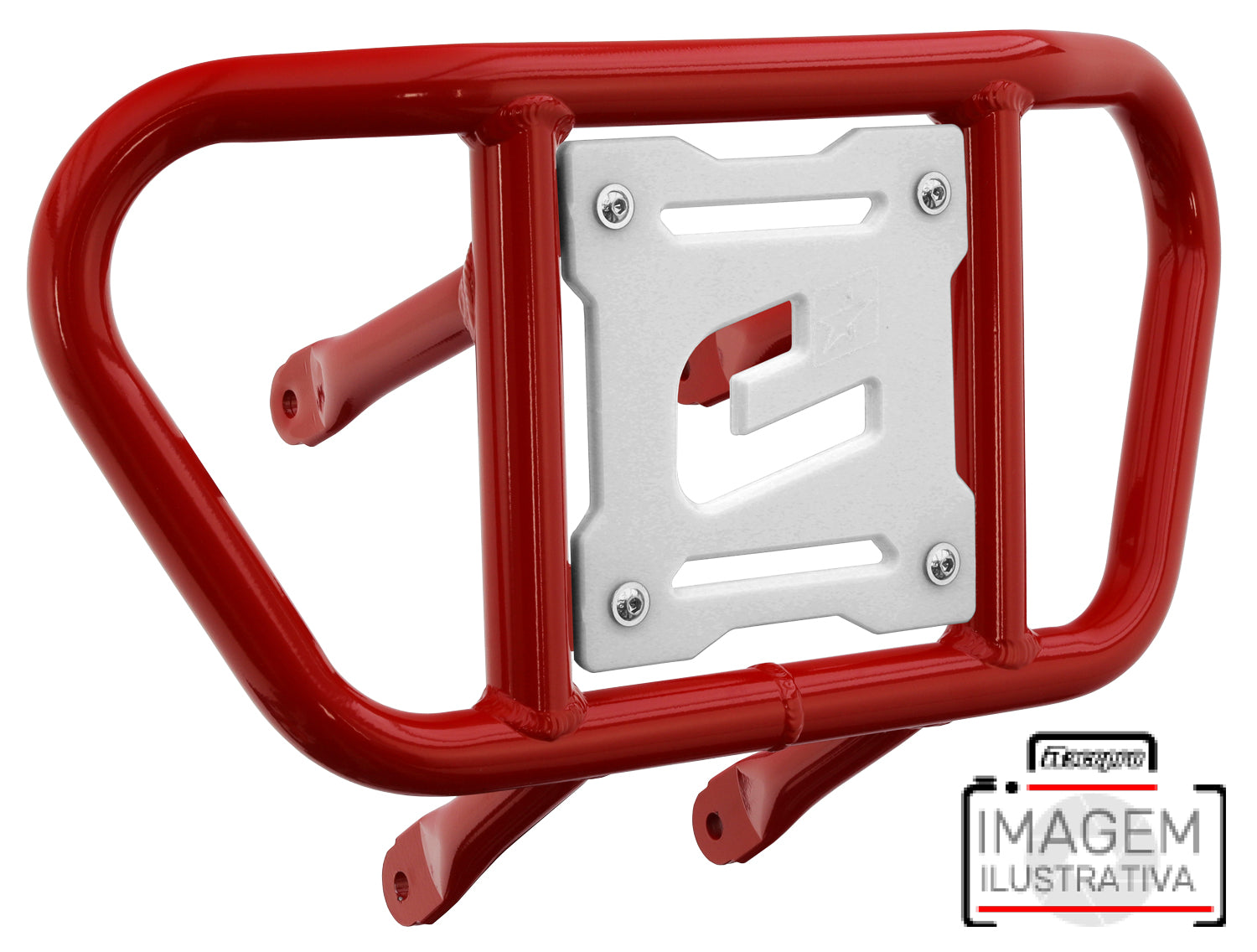 Crosspro - Front Bumper CR02 For Yamaha YFZ 450-Red Tube / White Plate