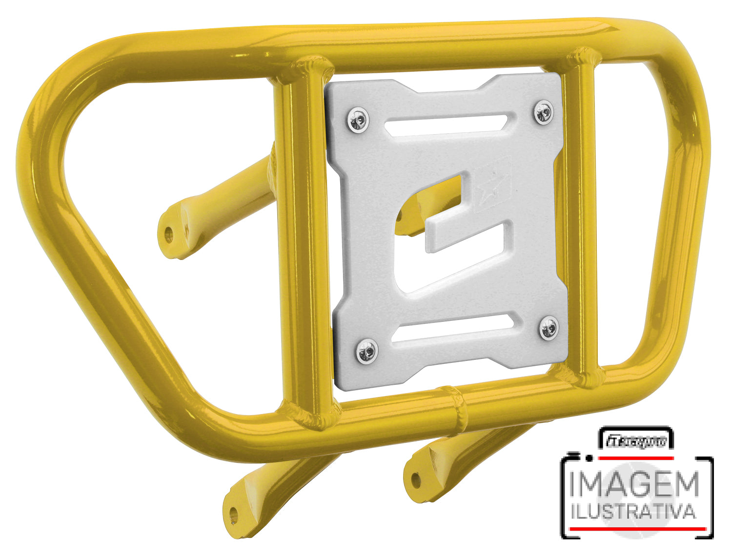 Crosspro - Front Bumper CR02 For Yamaha YFZ 450-Yellow Tube / White Plate