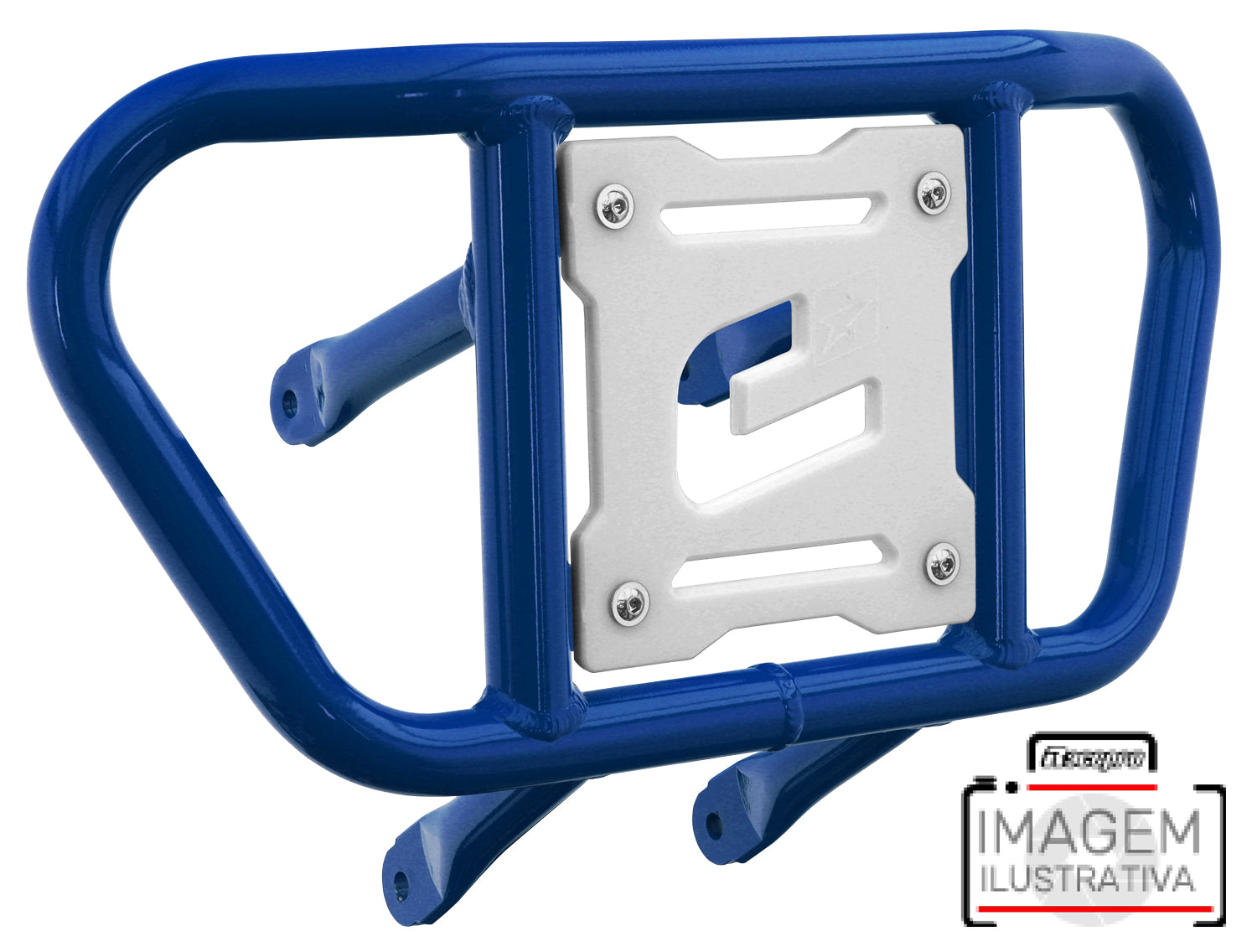 Crosspro - Front Bumper CR02 For Kawasaki KFX 450R-Blue Tube / White Plate