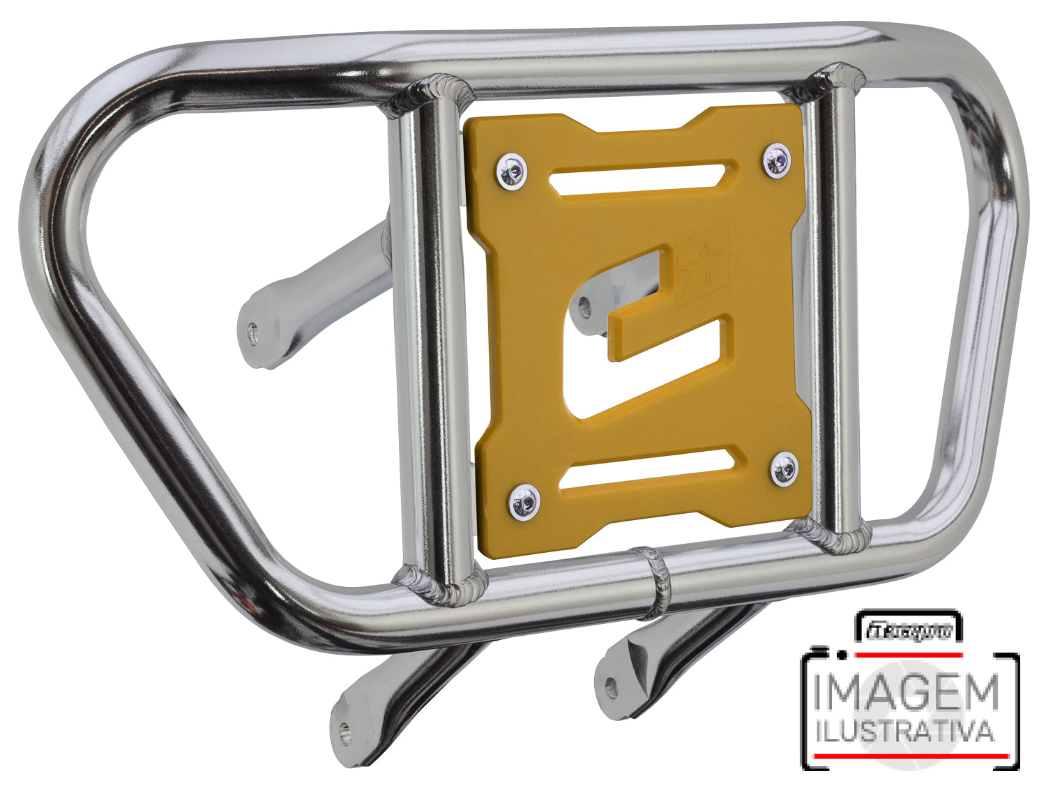 Crosspro - Front Bumper CR02 For 450 XC (ATV), 525 XC (ATV), KTM 450 SX (ATV), 505 SX (ATV)-Polish Tubo / Yellow Plate