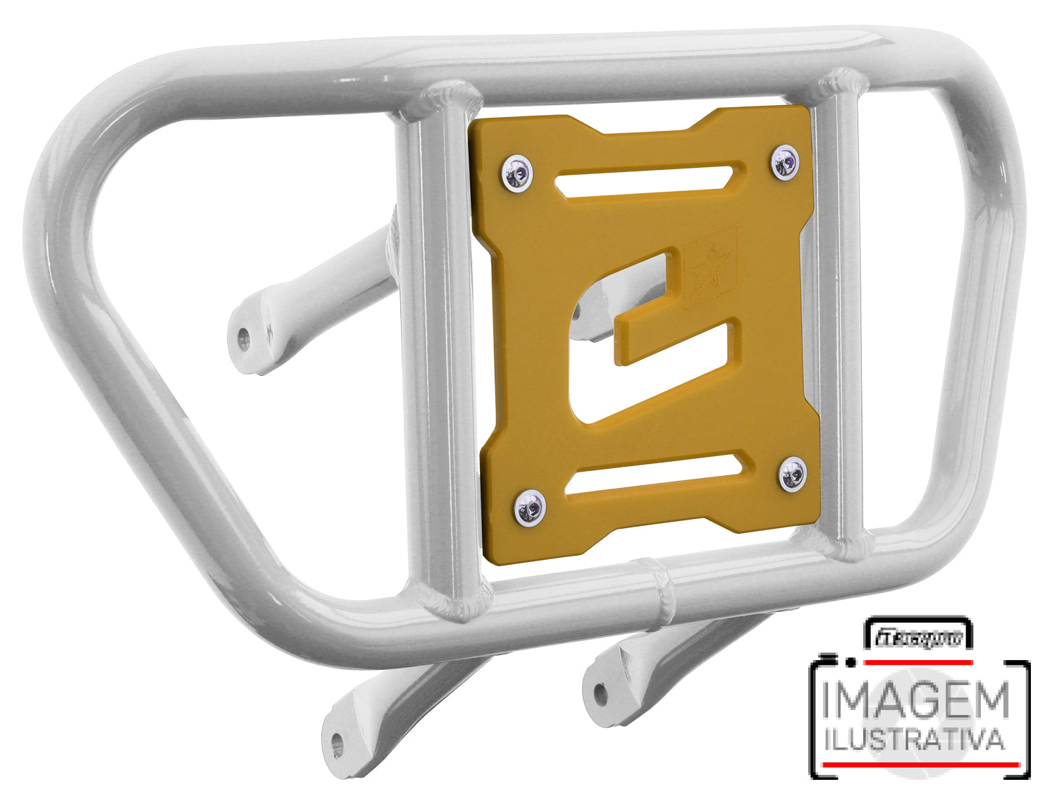 Crosspro - Front Bumper CR02 For 450 XC (ATV), 525 XC (ATV), KTM 450 SX (ATV), 505 SX (ATV)-White Tube / Yellow Plate