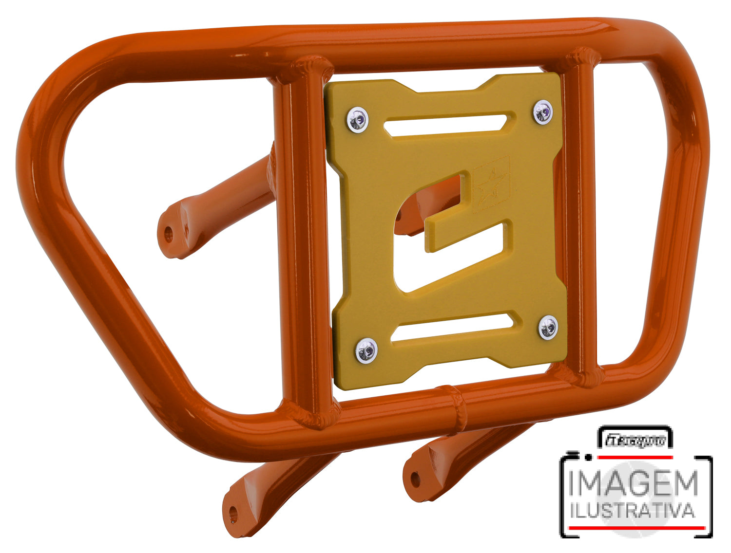 Crosspro - Front Bumper CR02 For Kawasaki KFX 450R-Orange Tube / Yellow Plate