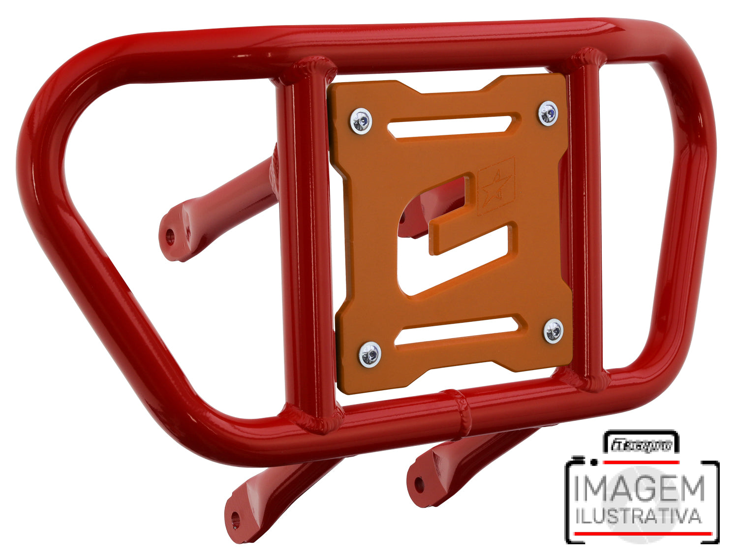 Crosspro - Front Bumper CR02 For Yamaha YFZ 450R-Red Tube / Orange Plate