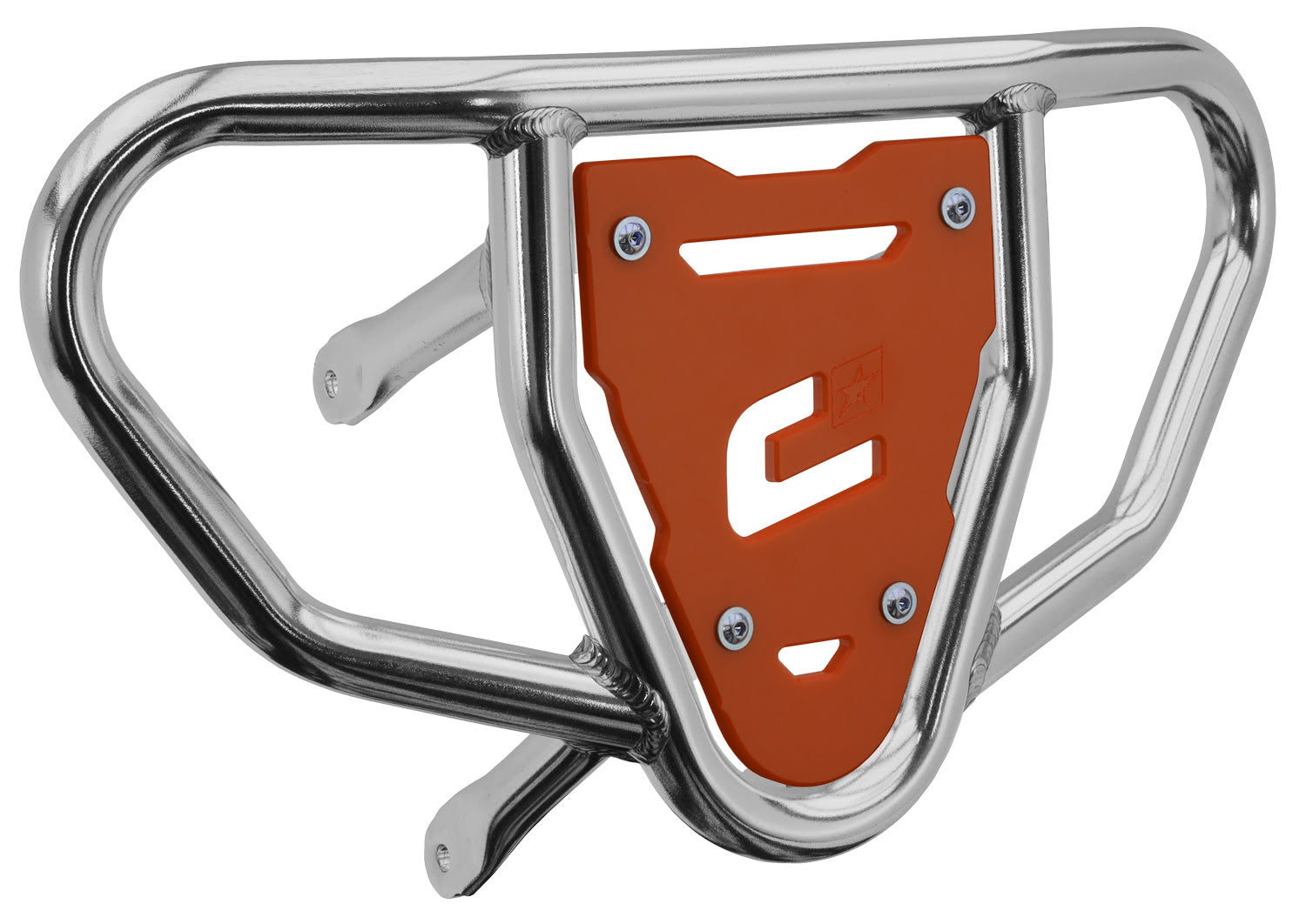 Crosspro - Front Bumper CR03 For Suzuki LT-R 450-Polish Tubo / Orange Plate