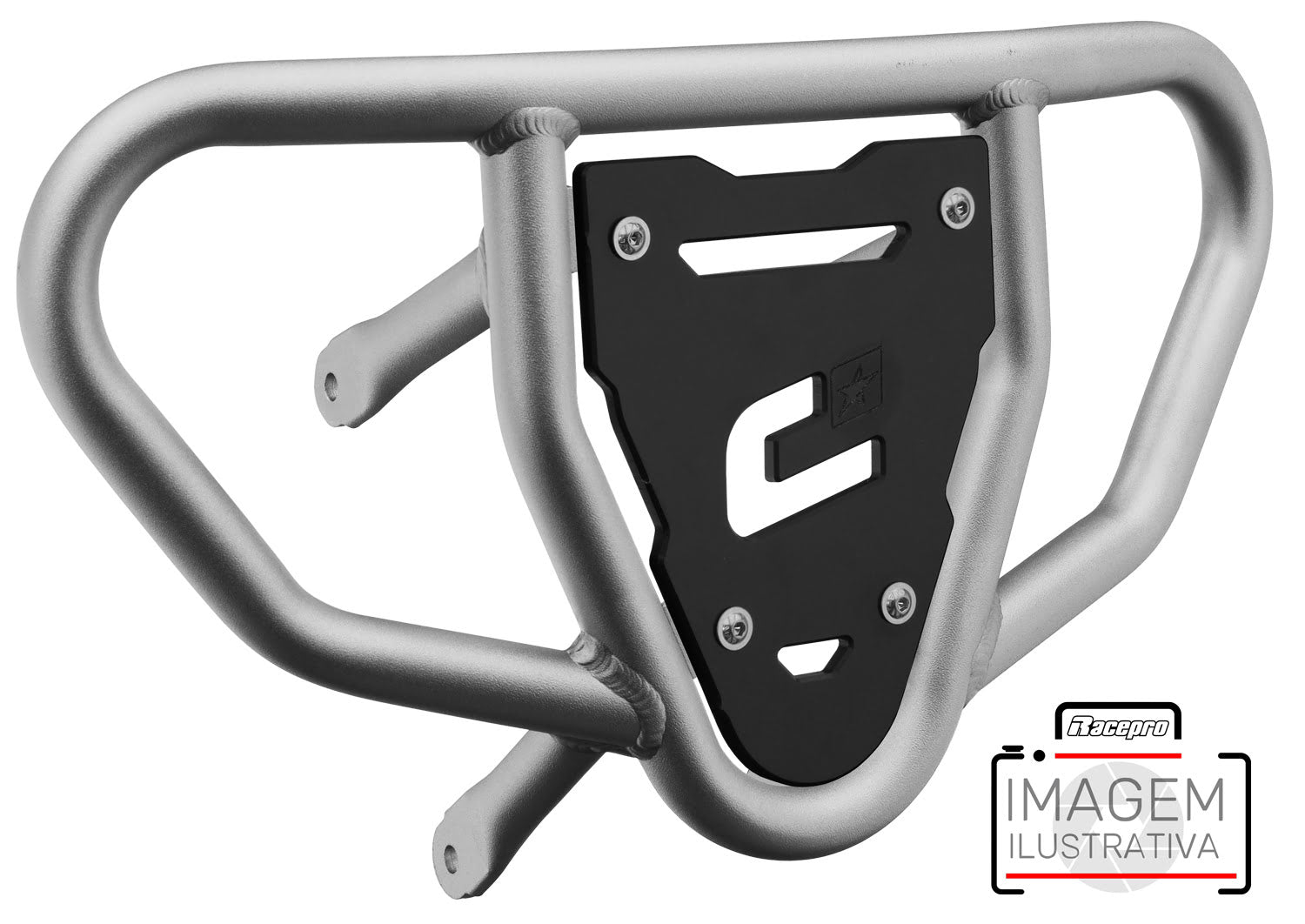 Crosspro - Front Bumper CR03 For Yamaha YFM 660 Raptor-Ice Polish Tube / Black Plate