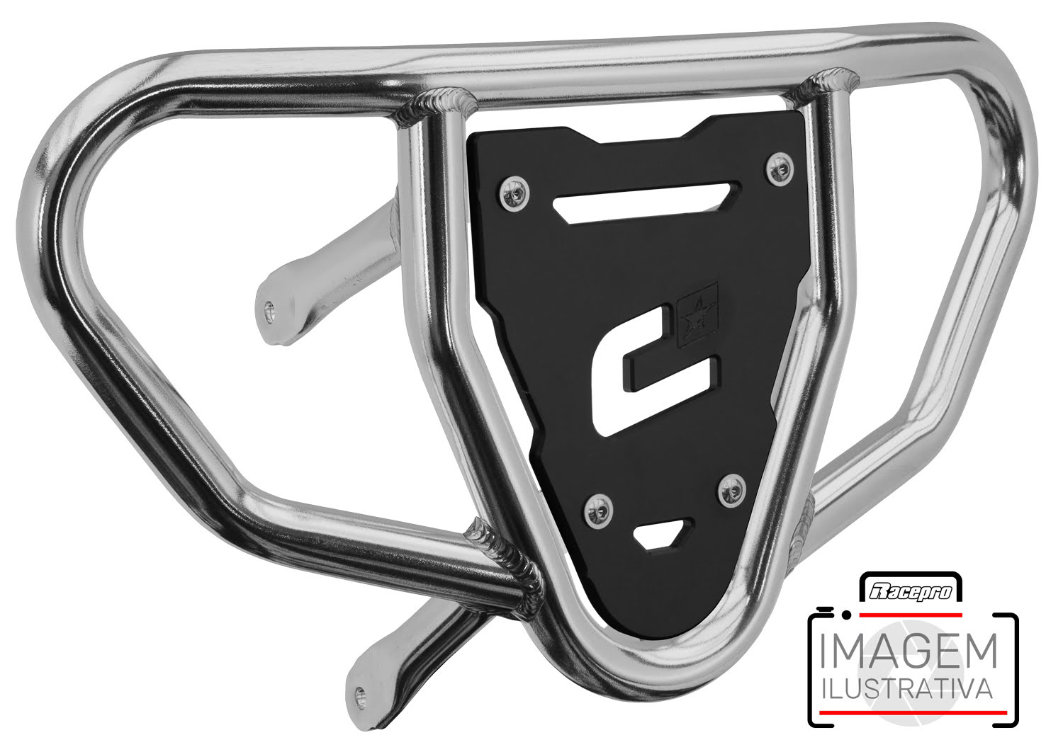 Crosspro - Front Bumper CR03 For Can Am (BRP) DS 450-Polish Tubo / Black Plate