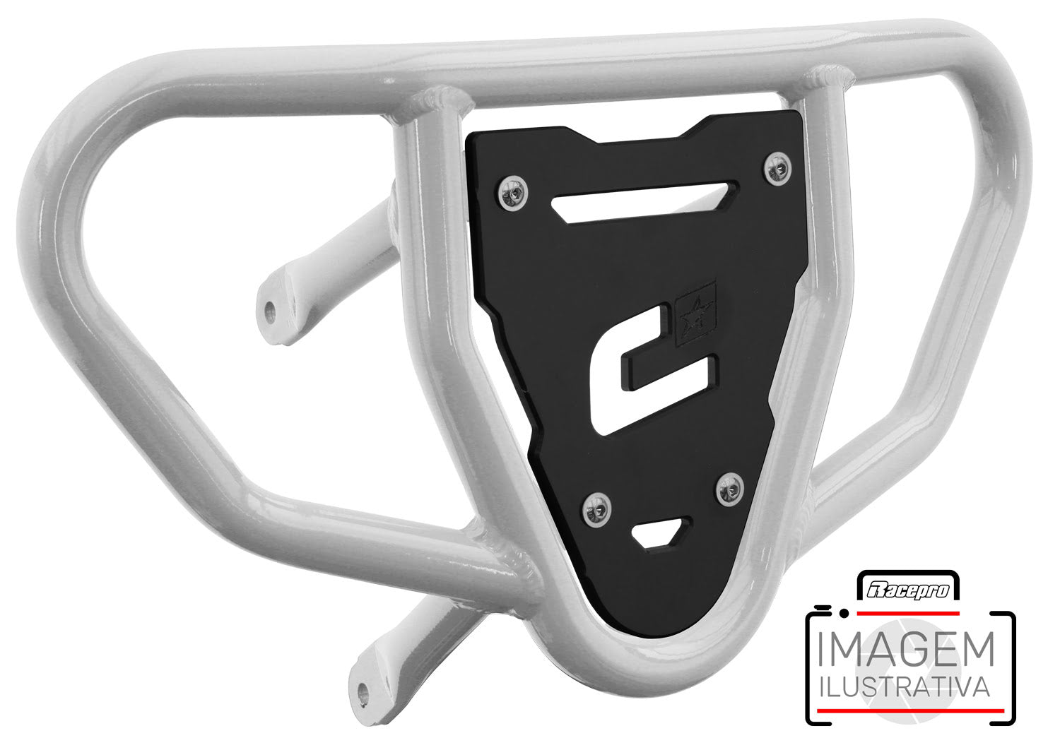 Crosspro - Front Bumper CR03 For Kawasaki KFX 450R-White Tube / Black Plate