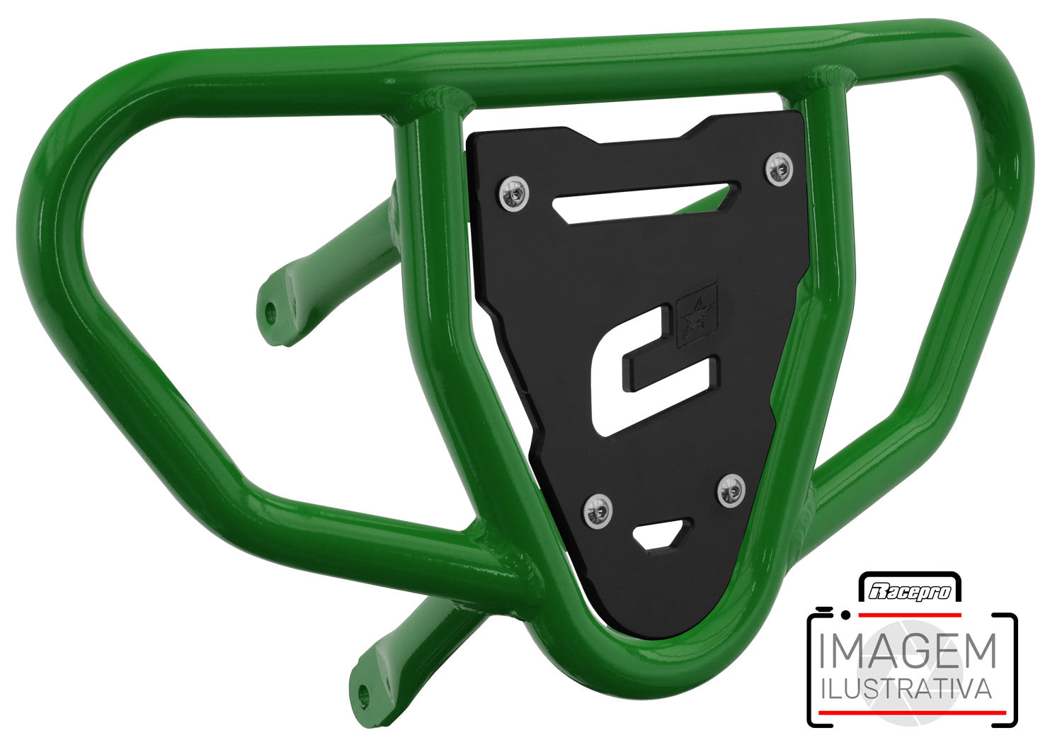 Crosspro - Front Bumper CR03 For Yamaha YFM 700 Raptor-Green Tube / Black Plate
