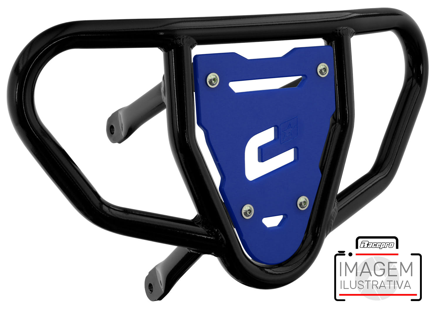 Crosspro - Front Bumper CR03 For Yamaha YFM 660 Raptor-Black Tube / Blue Plate