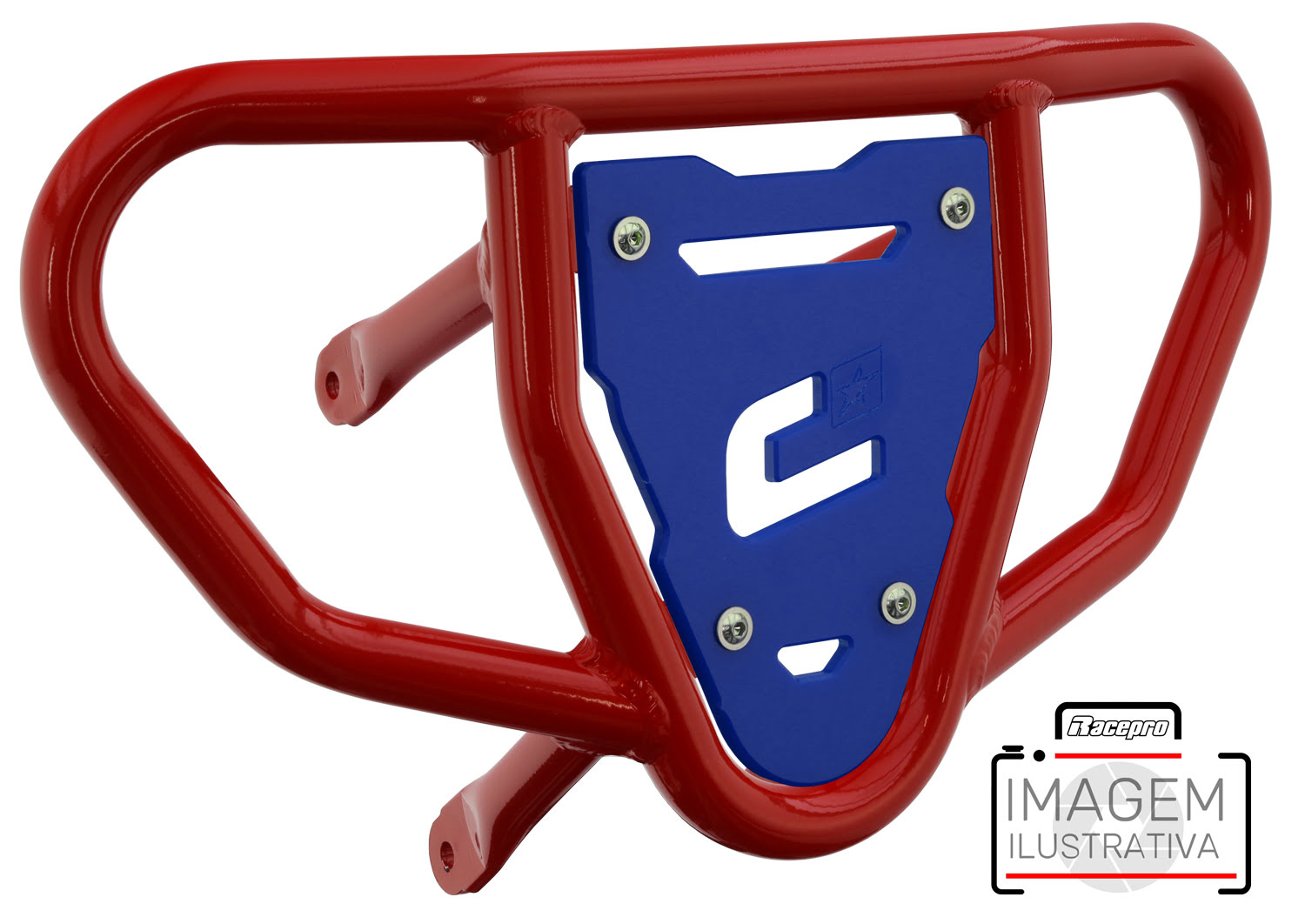 Crosspro - Front Bumper CR03 For Yamaha YFM 660 Raptor-Red Tube / Blue Plate