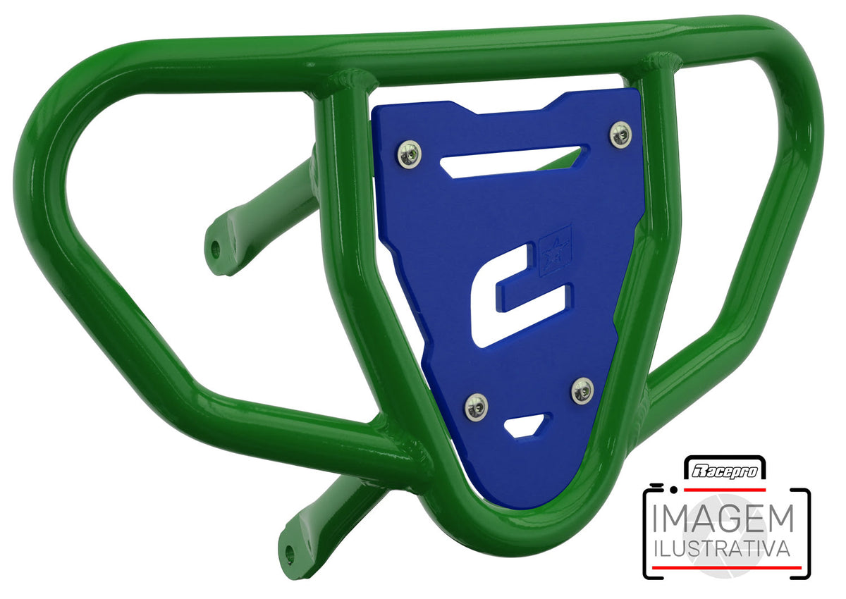 Crosspro - Front Bumper CR03 For Can Am (BRP) DS 450-Green Tube / Blue Plate