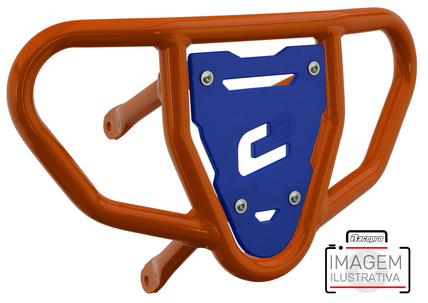 Crosspro - Front Bumper CR03 For Yamaha YFM 660 Raptor-Orange Tube / Blue Plate