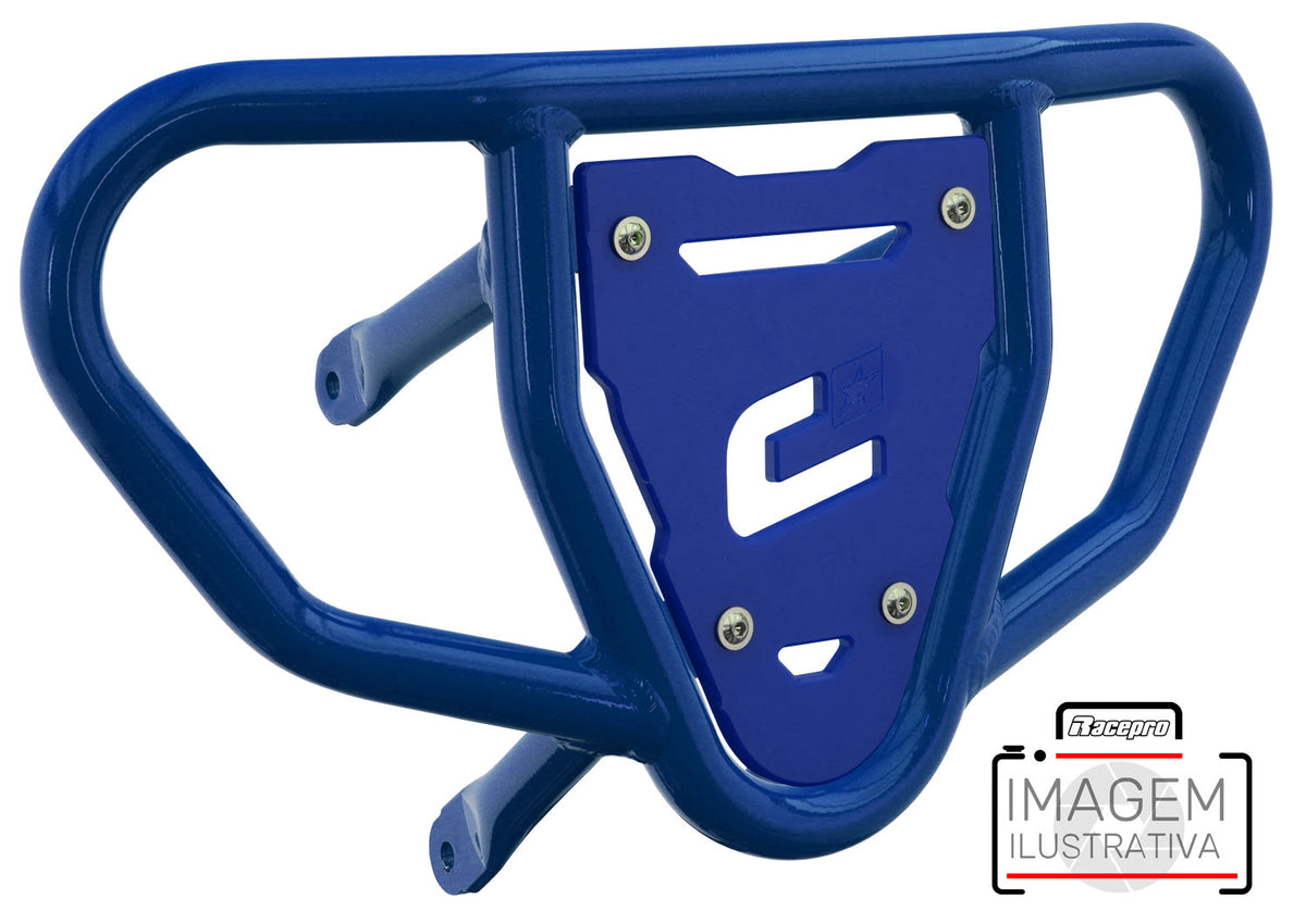 Crosspro - Front Bumper CR03 For Kawasaki KFX 450R-Blue Tube / Blue Plate