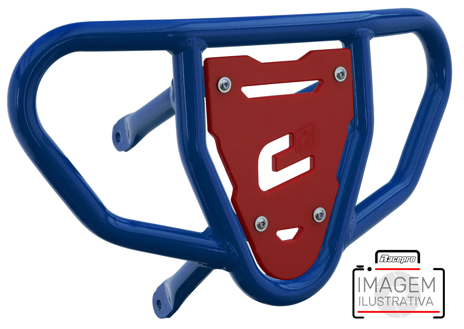 Crosspro - Front Bumper CR03 For Kawasaki KFX 450R-Blue Tube / Red Plate