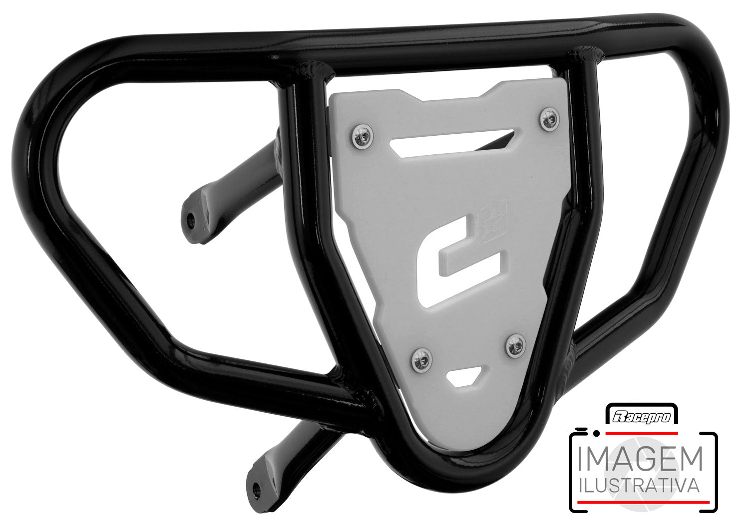 Crosspro - Front Bumper CR03 For Yamaha YFM 700 Raptor-Black Tube / White Plate