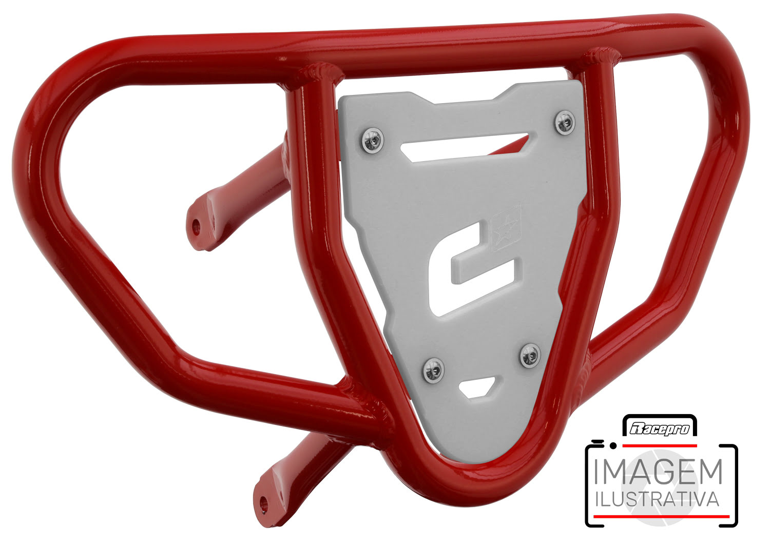 Crosspro - Front Bumper CR03 For Arctic Cat 400 DVX, Honda TRX 400, TRX 450, Honda TRX 400, Kawasaki KFX 400, Suzuki LT-Z 400-Red Tube / White Plate
