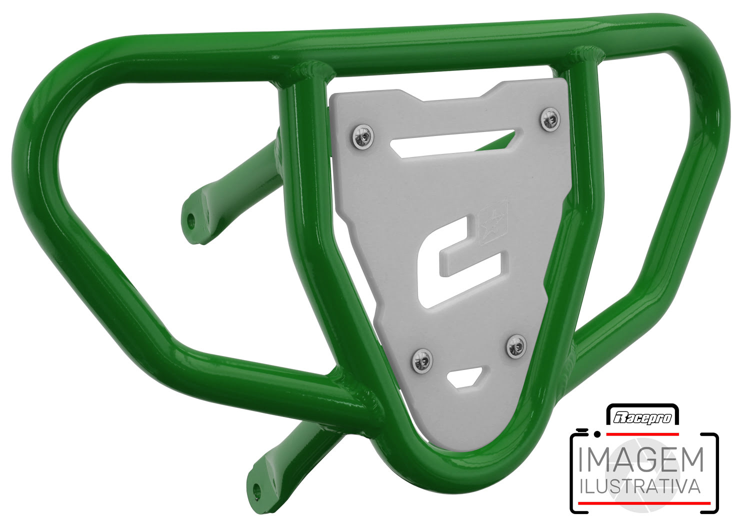 Crosspro - Front Bumper CR03 For Yamaha YFM 660 Raptor-Green Tube / White Plate