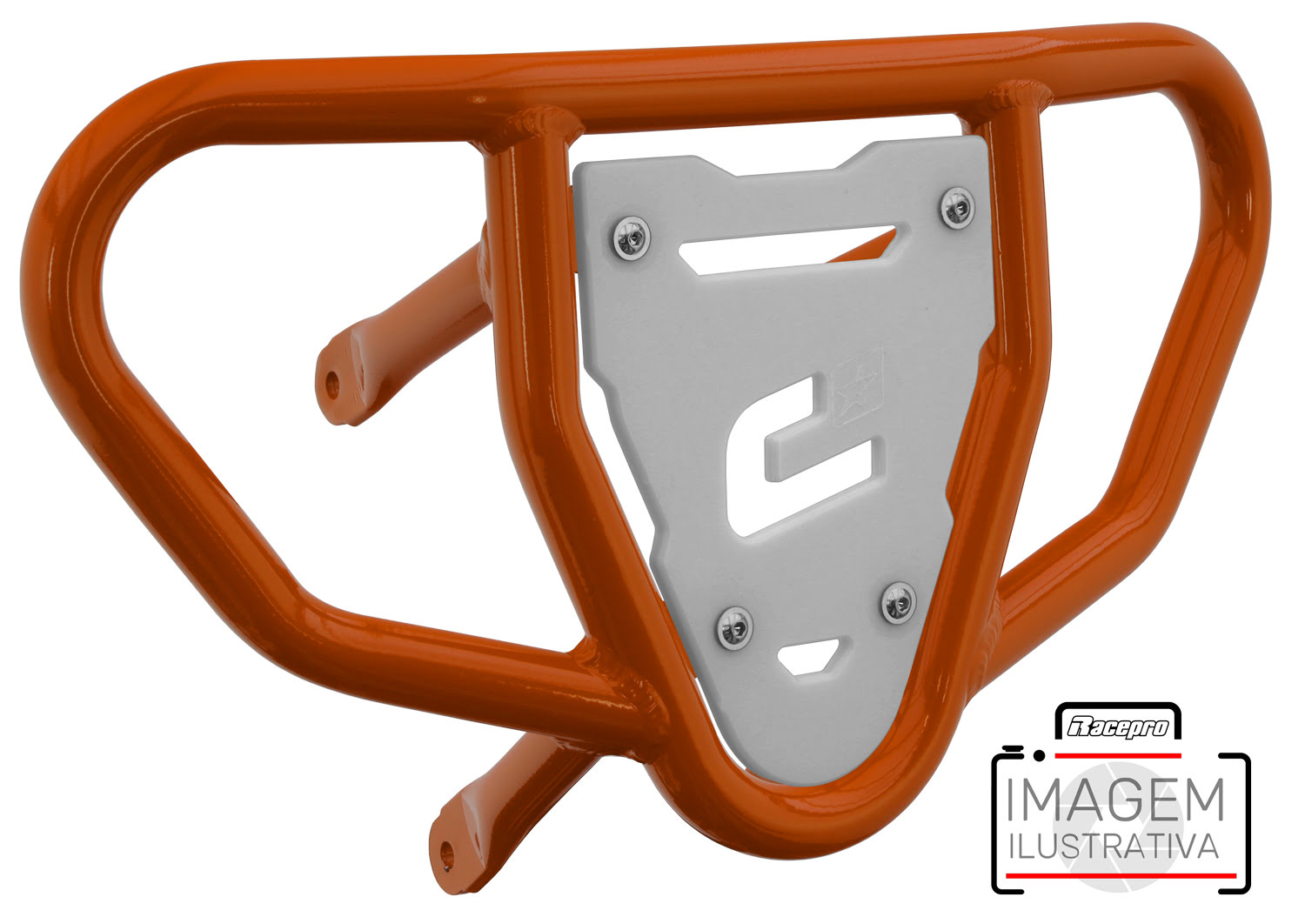 Crosspro - Front Bumper CR03 For Yamaha YFM 700 Raptor-Orange Tube / White Plate
