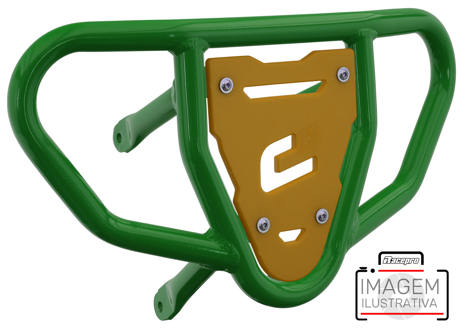 Crosspro - Front Bumper CR03 For Can Am (BRP) DS 450-Green Tube / Yellow Plate