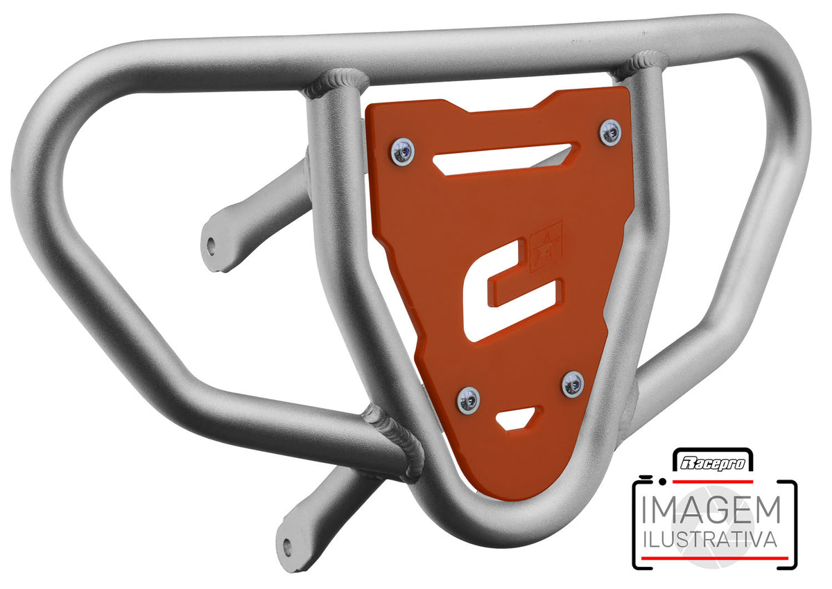 Crosspro - Front Bumper CR03 For Yamaha YFZ 450-Ice Polish Tube / Orange Plate